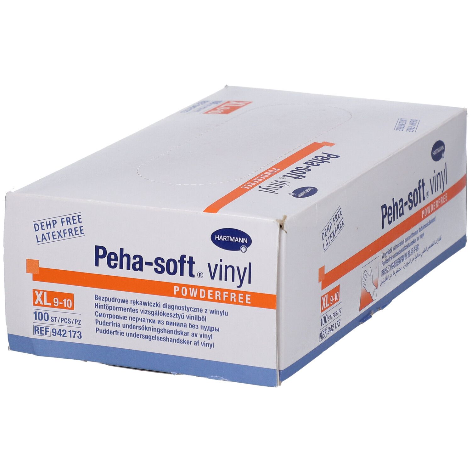 Boîte Hartmann Peha-soft® vinyle non poudré XL. Gants en vinyle, sans poudre. Taille XL 9-10. 100 pièces.
