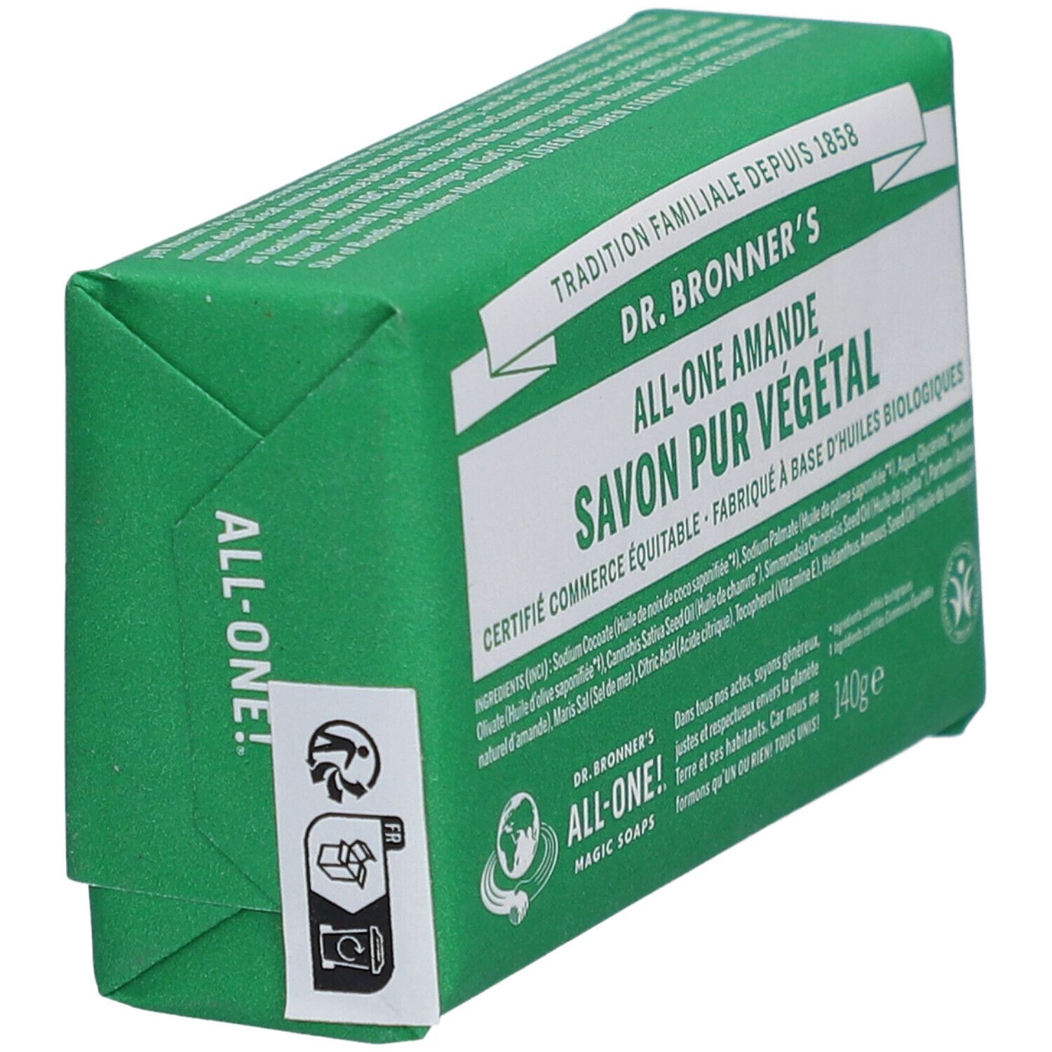 Dr Bronner's Savon végétal pur parfum amande