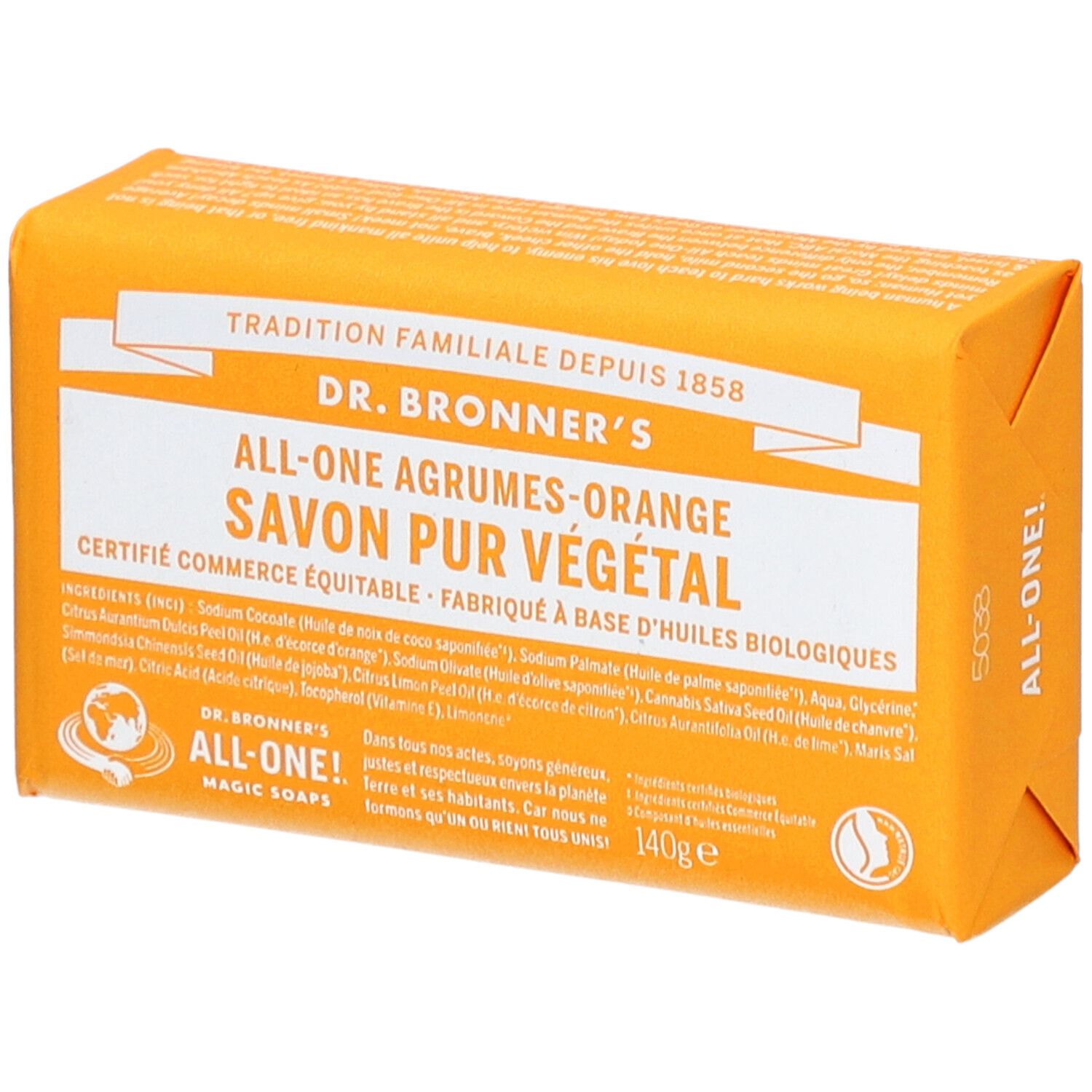 DR.BRONNER'S Savon Pur Végétal Agrumes Orange