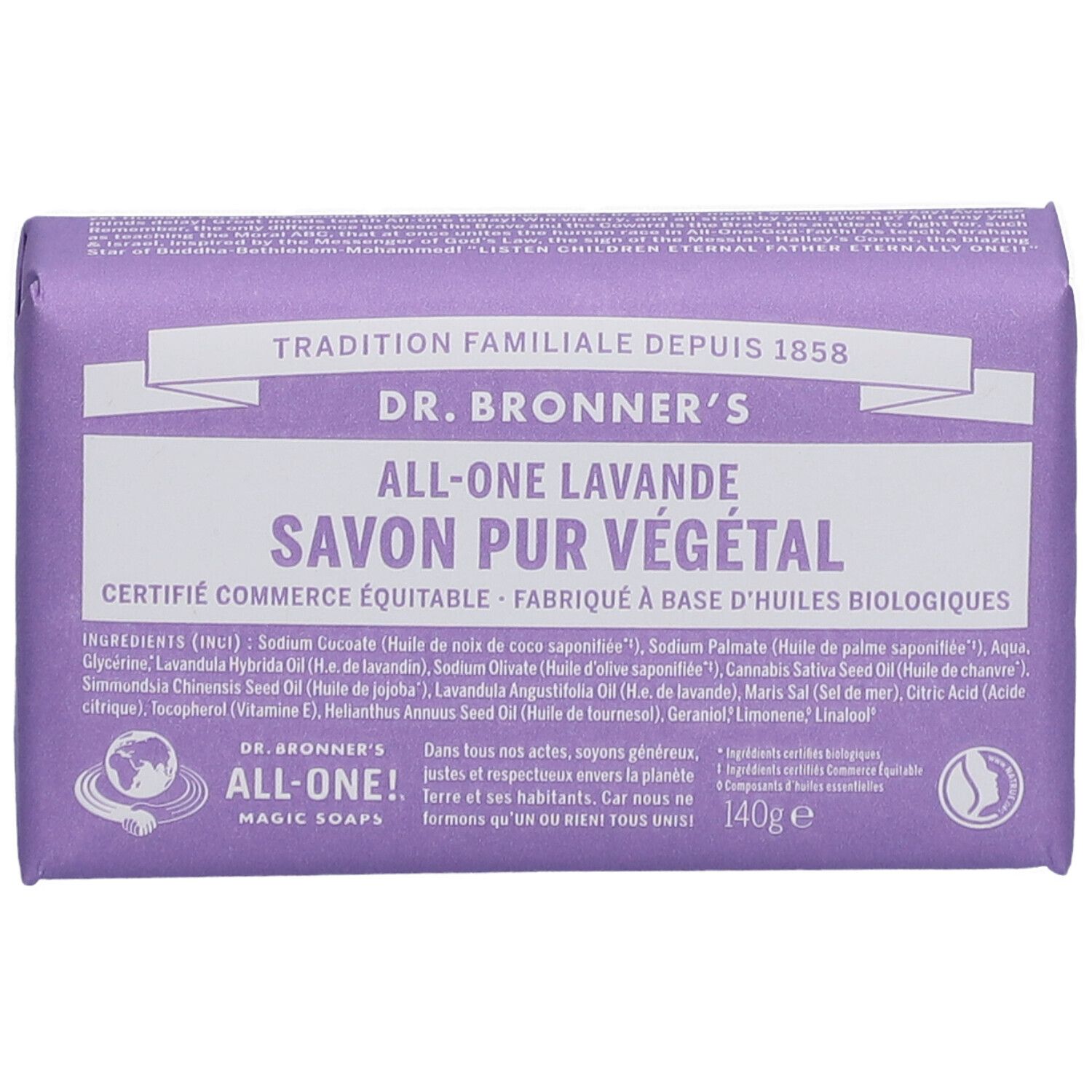 Dr Bronner's Savon Pur Végétal All-One Lavande