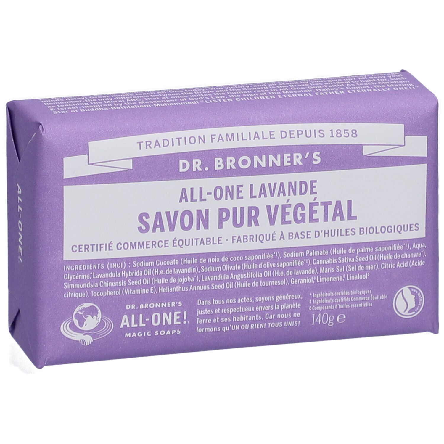 Dr Bronner's Savon Pur Végétal All-One Lavande