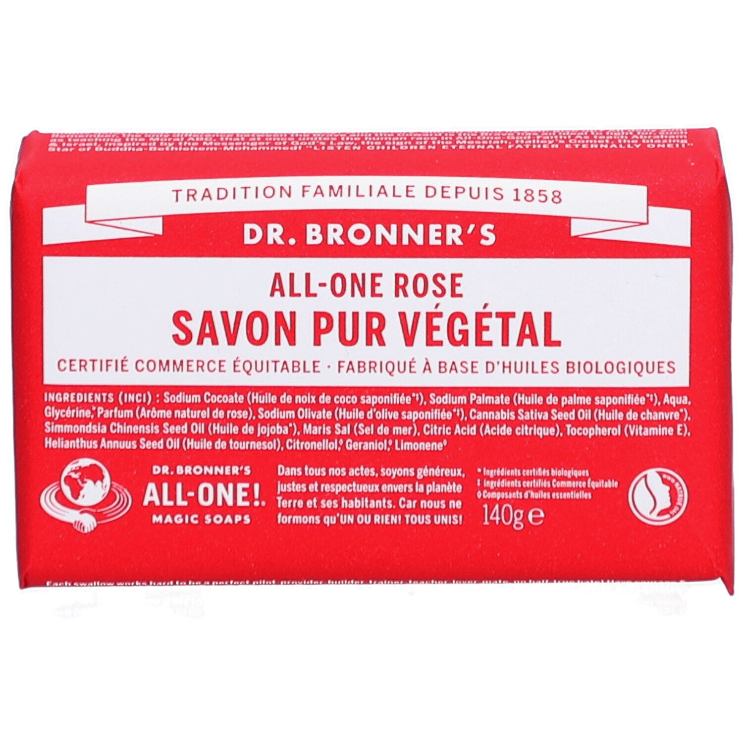 DR BRONNER'S pain de savon rose