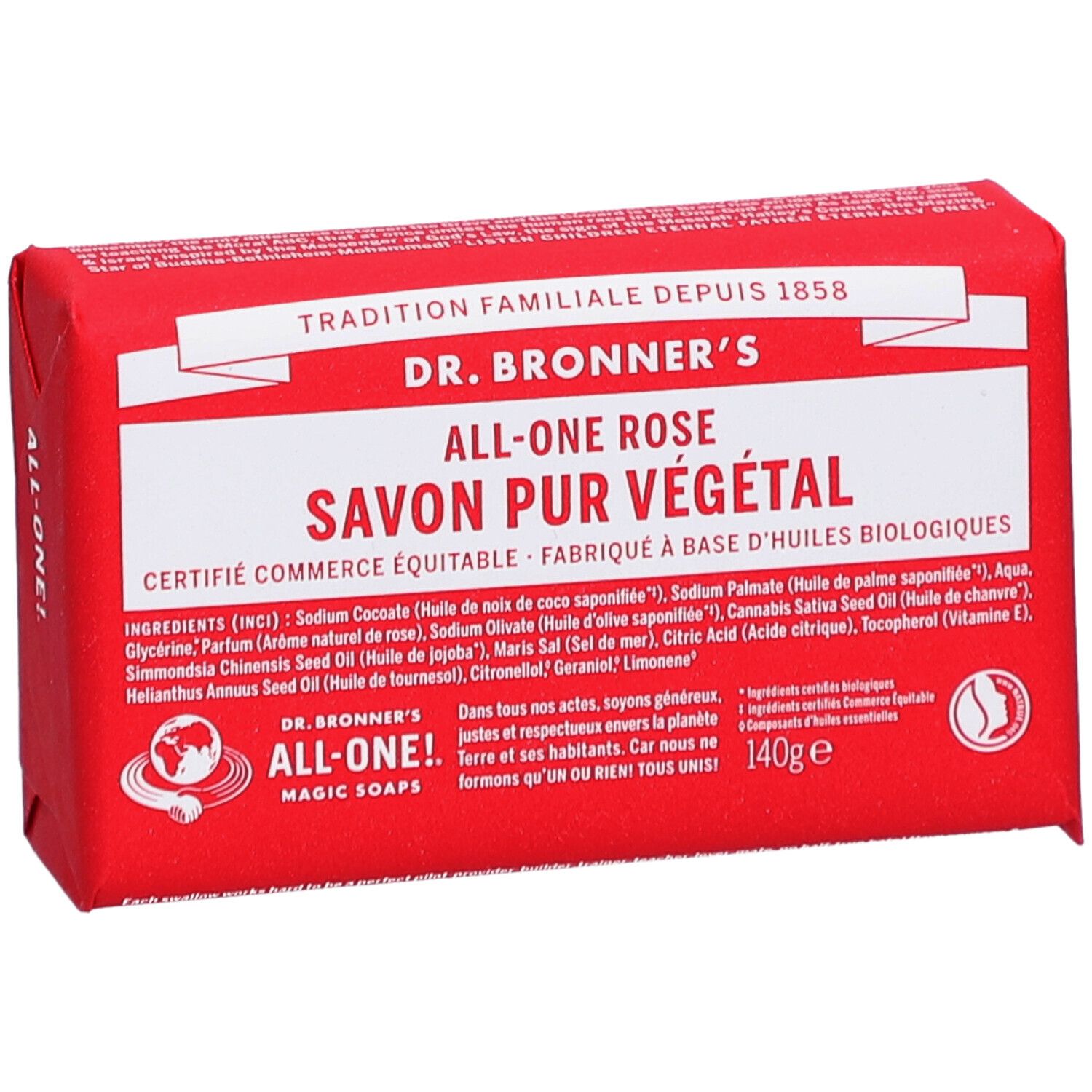 DR BRONNER'S pain de savon rose