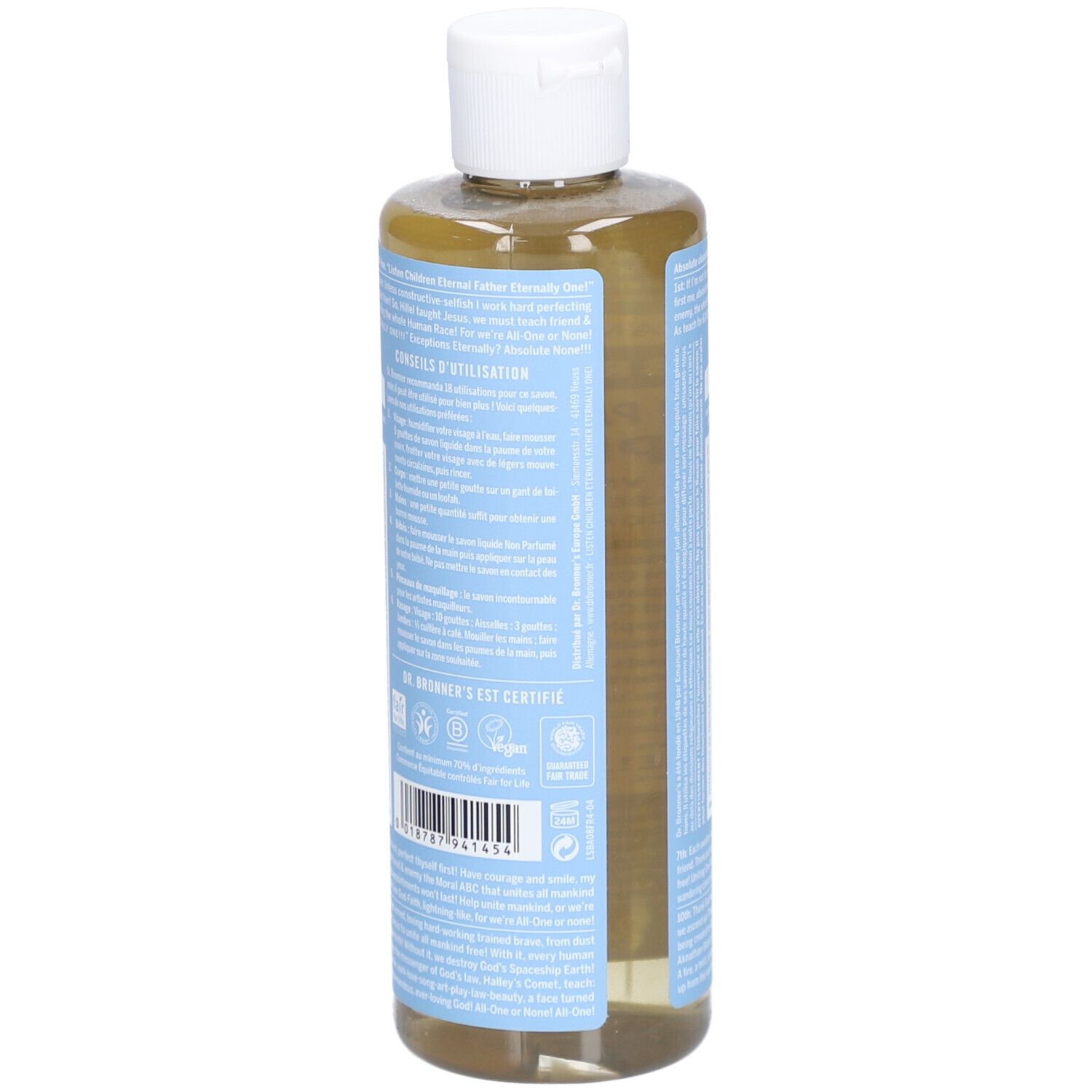 DR BRONNER'S savon liquide sans parfum