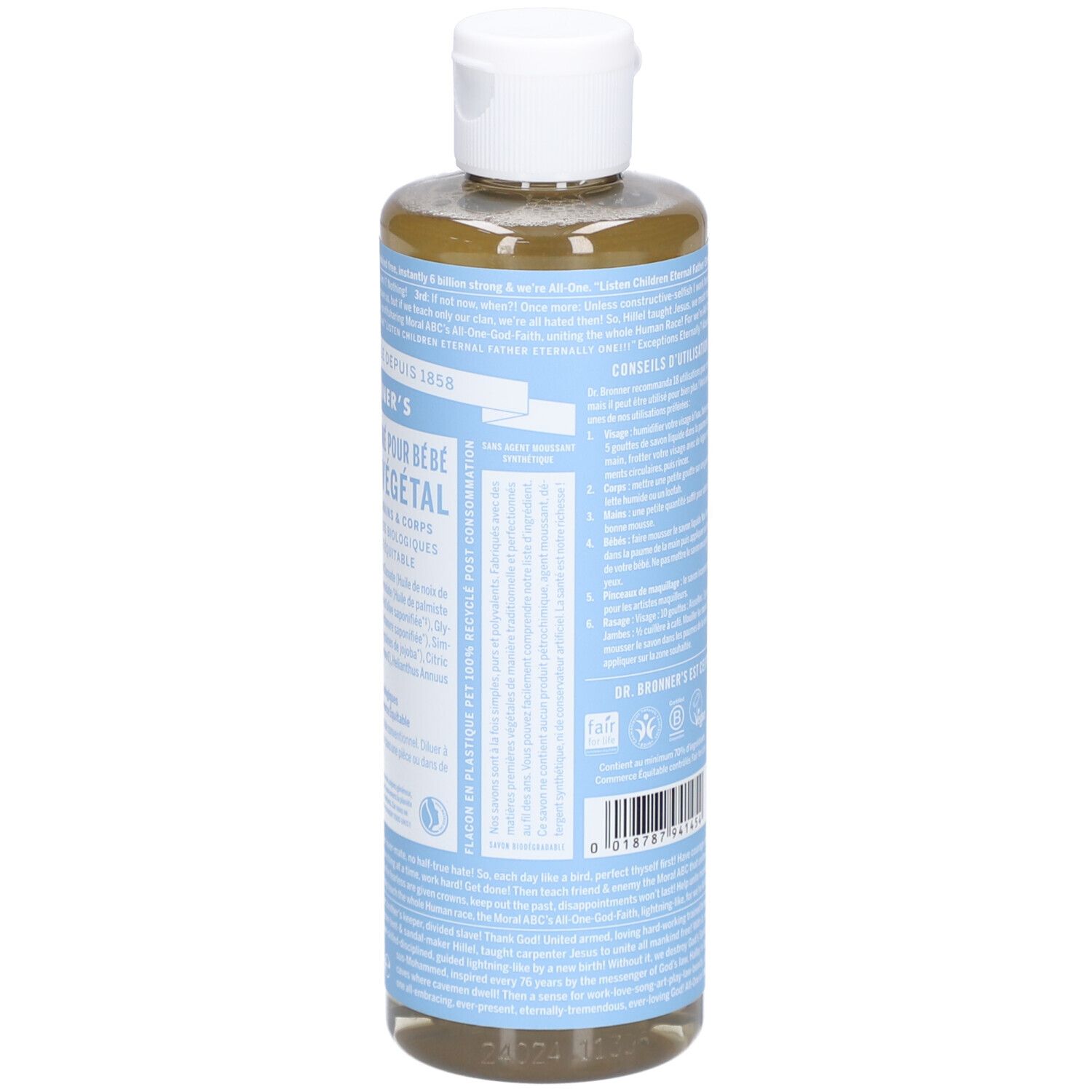 DR BRONNER'S savon liquide sans parfum
