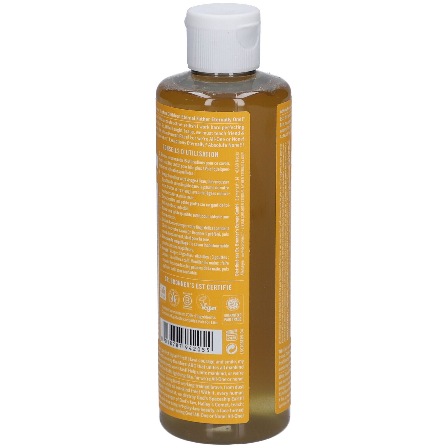 DR BRONNER'S savon liquide agrume orange