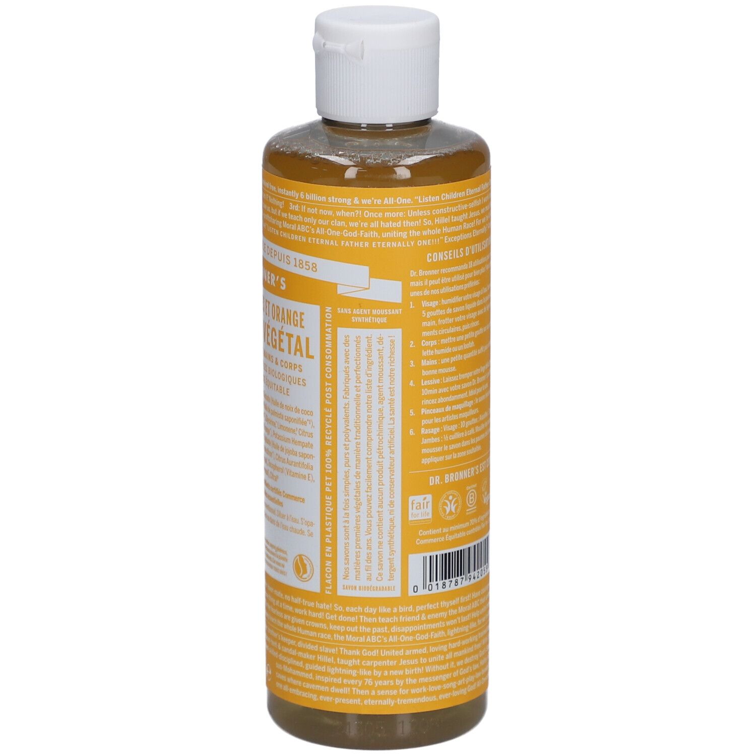 DR BRONNER'S savon liquide agrume orange