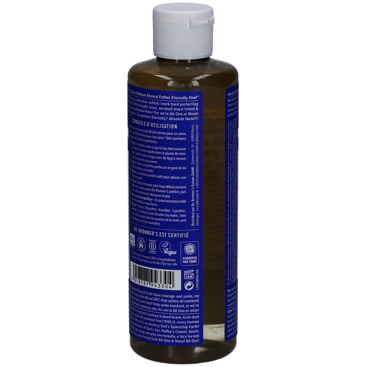 DR BRONNER'S savon liquide menthe poivrée