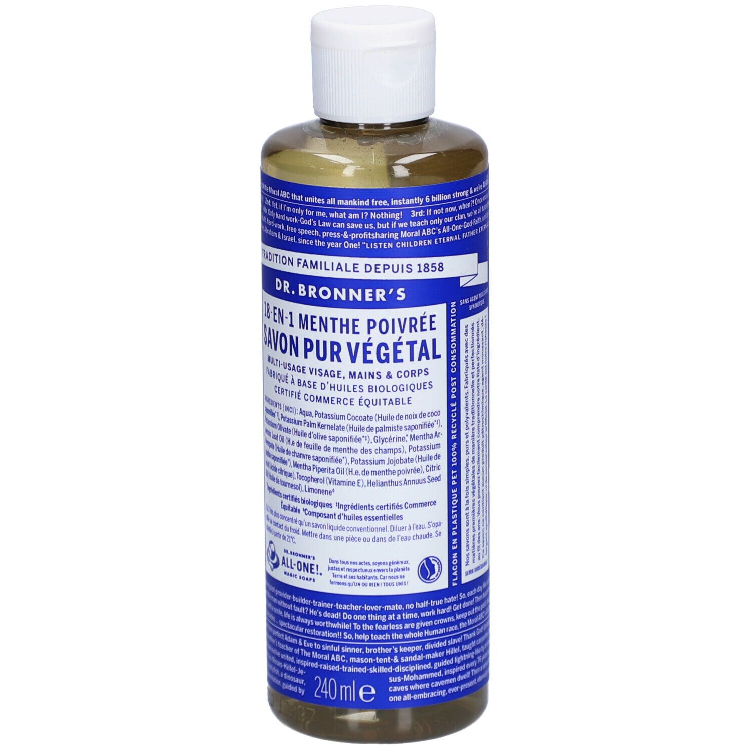 DR BRONNER'S savon liquide menthe poivrée