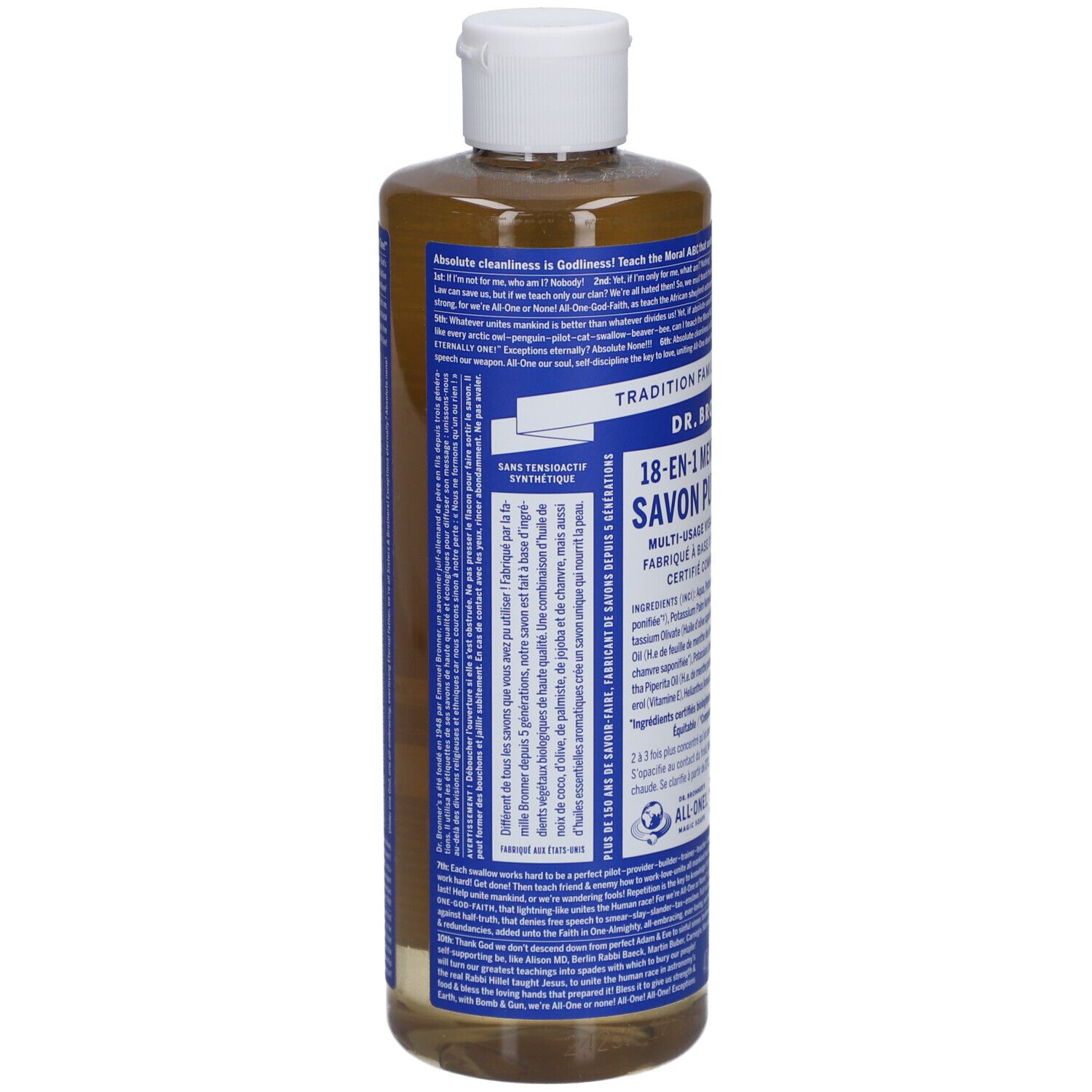 DR BRONNER'S savon liquide menthe poivrée