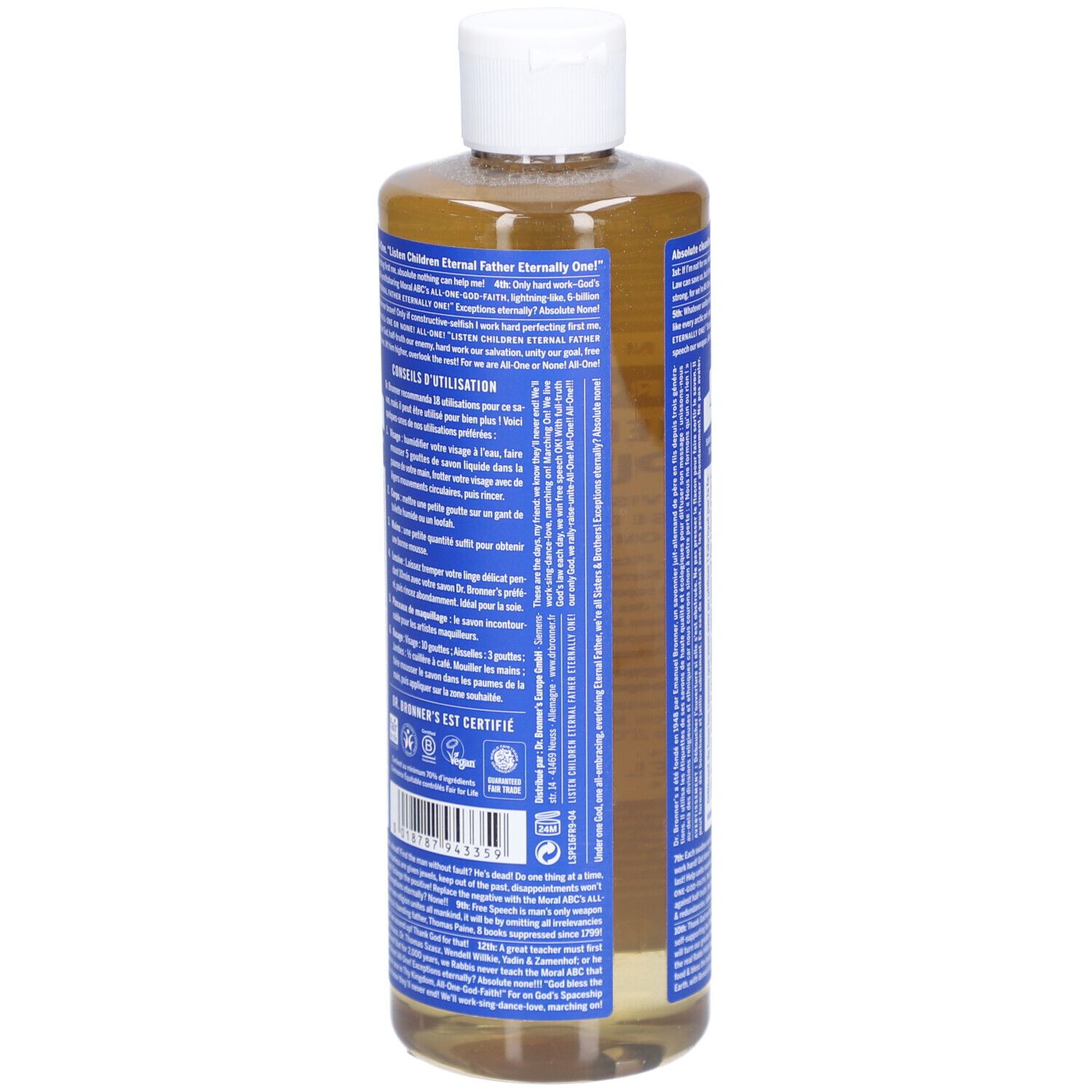 DR BRONNER'S savon liquide menthe poivrée