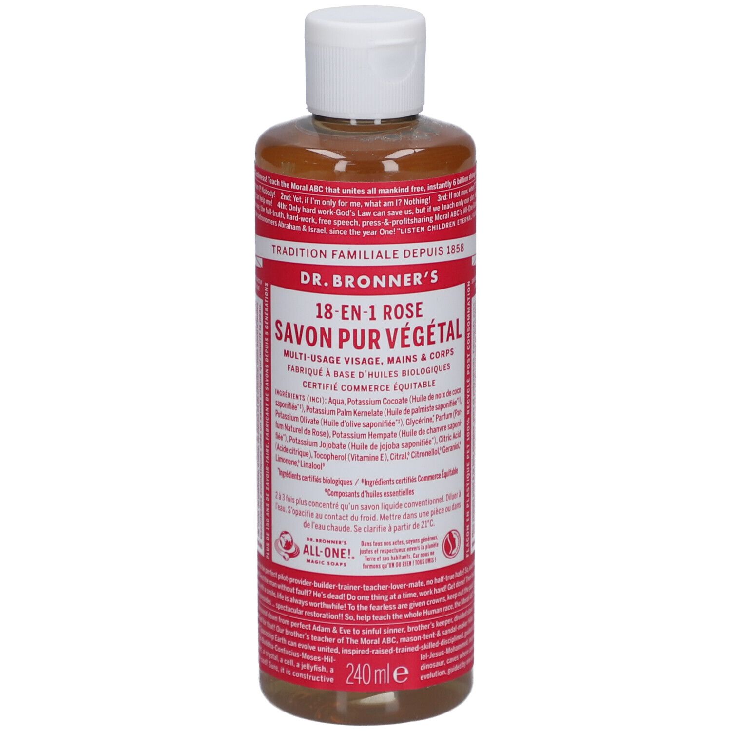 DR BRONNER'S savon liquide sans parfum