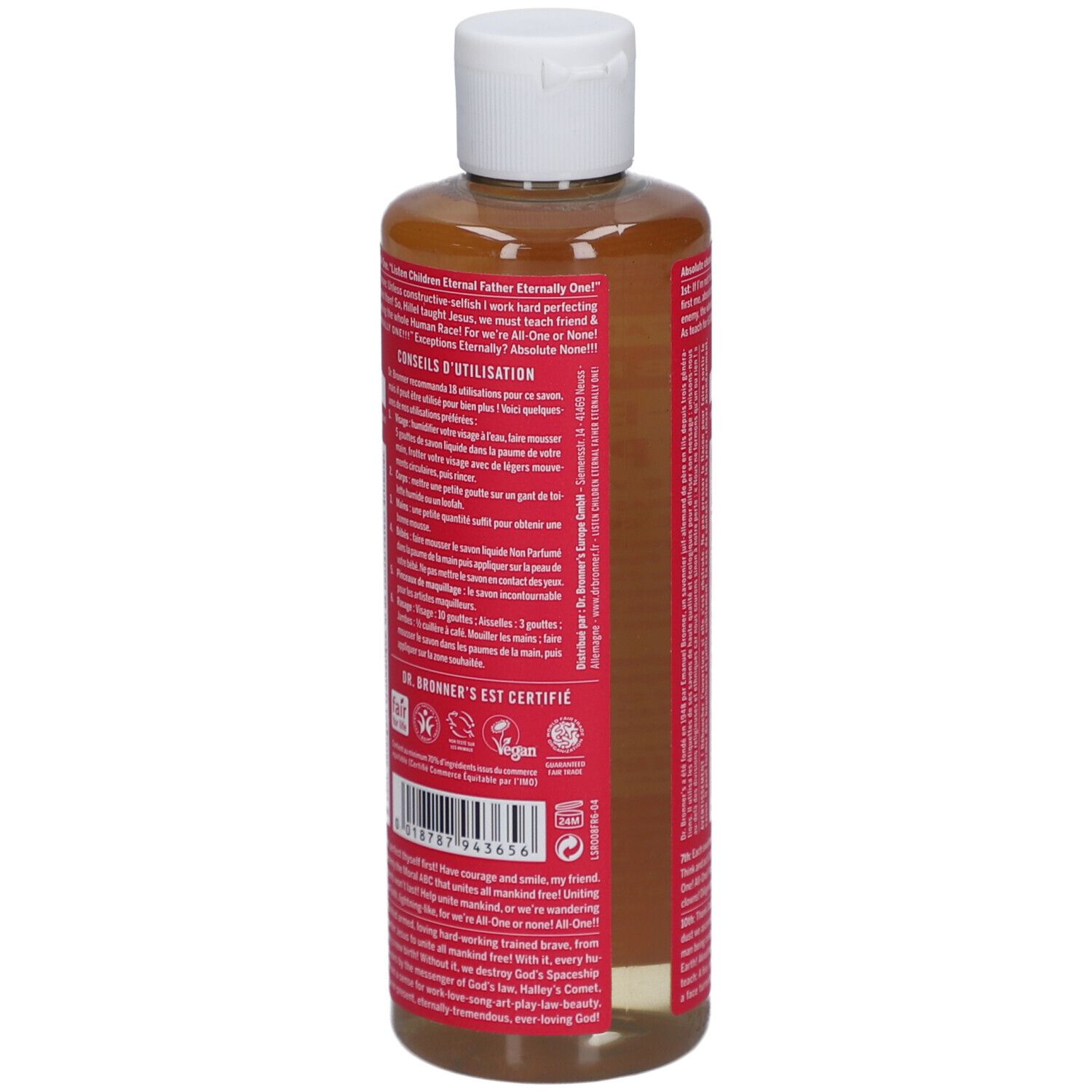 DR BRONNER'S savon liquide sans parfum