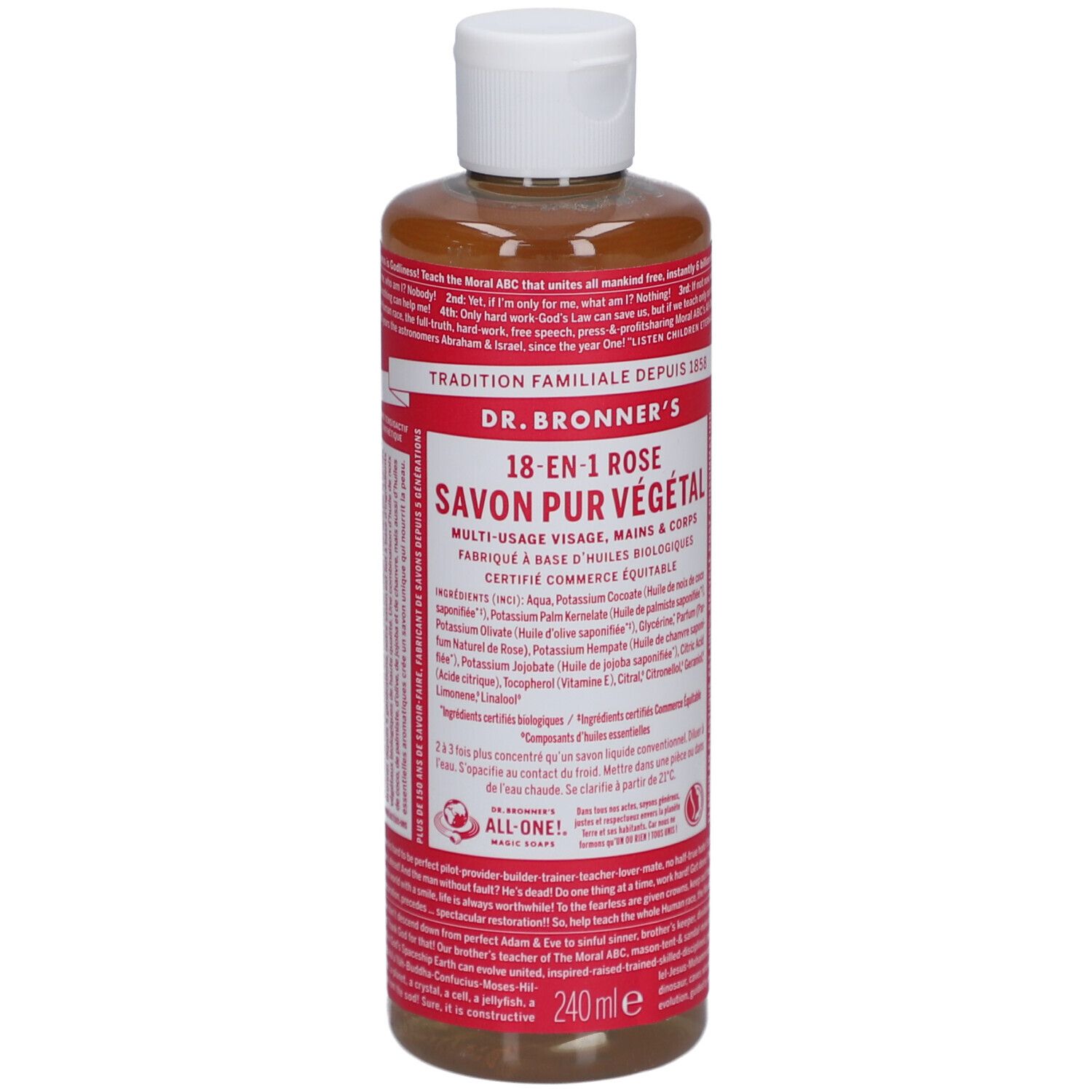 DR BRONNER'S savon liquide sans parfum