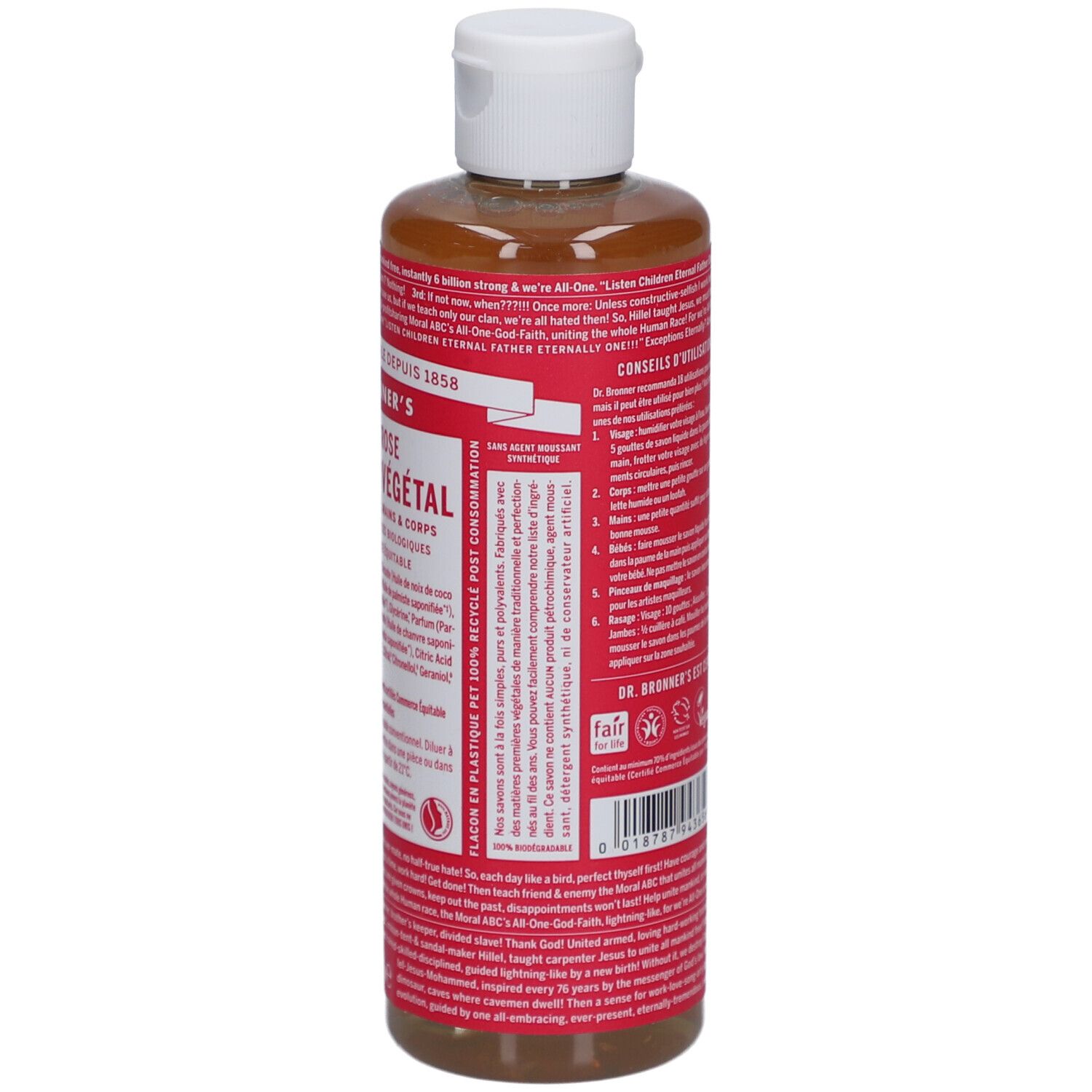 DR BRONNER'S savon liquide sans parfum