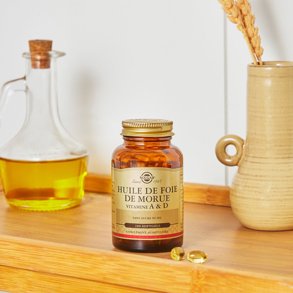 SOLGAR Huile de Foie de Morue - Vitamines A et D - Vitalité