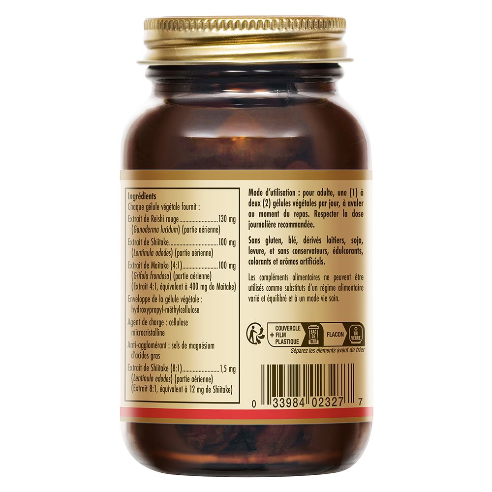 SOLGAR Reishi Shiitake Maitake - Défenses immunitaires