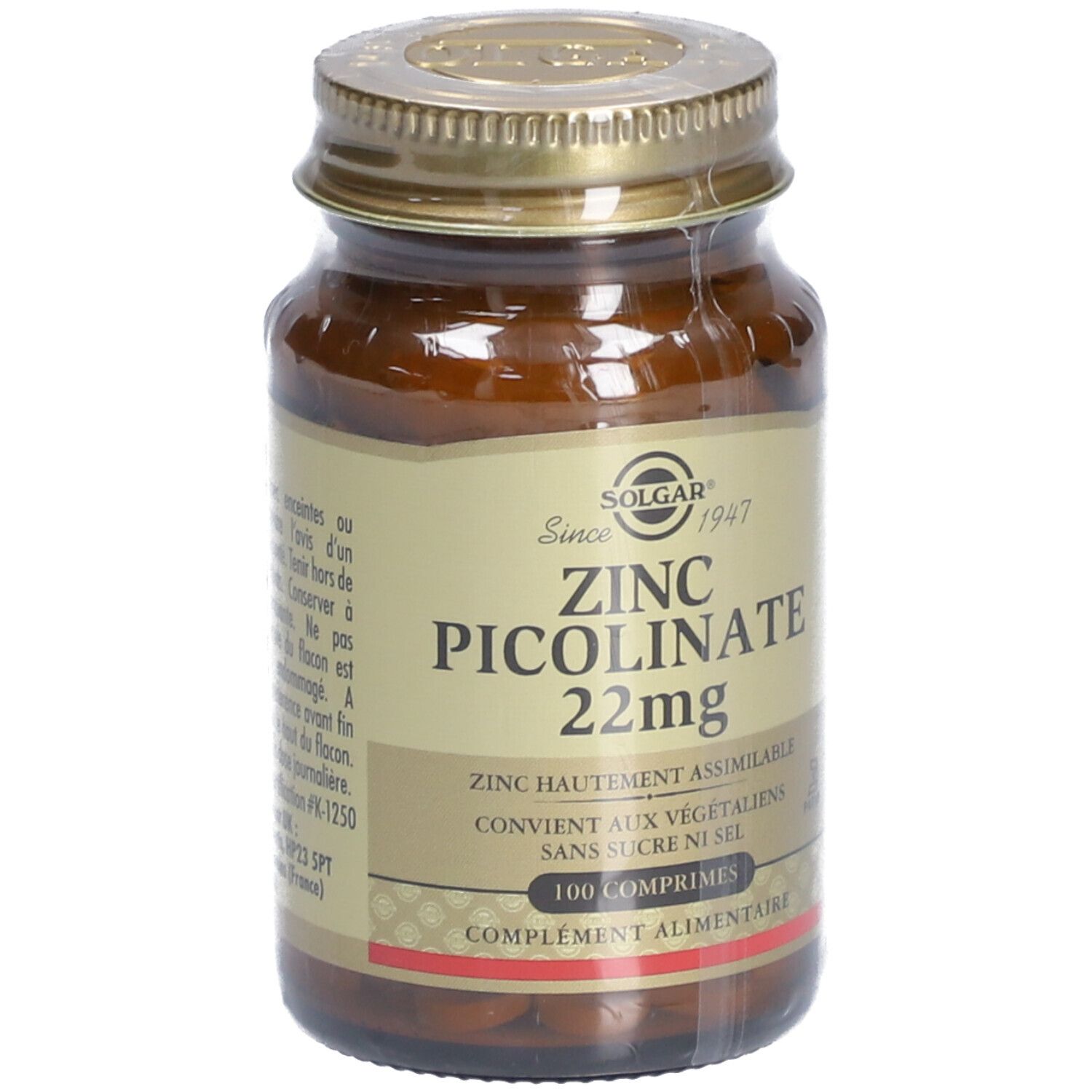 SOLGAR Zinc Picolinate 22mg - Défenses immunitaires 30 g - Redcare ...