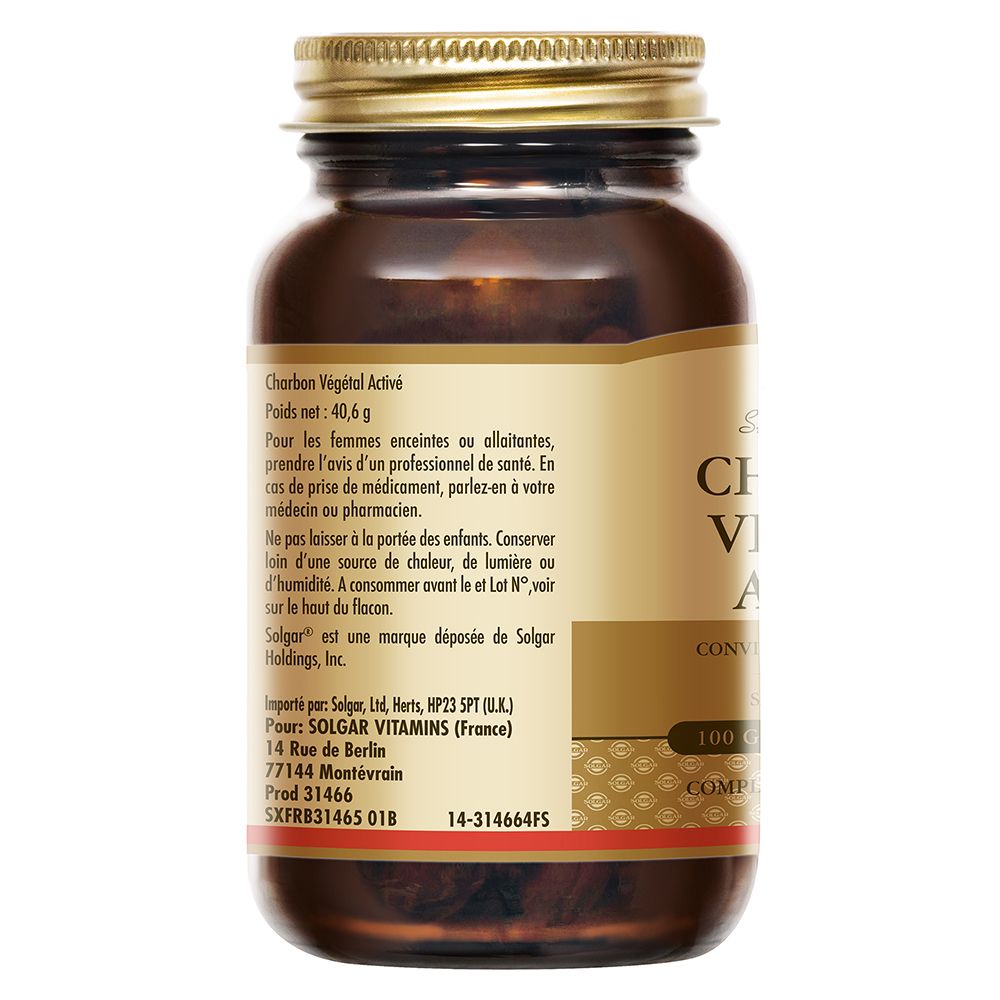 SOLGAR Charbon Végétal - Digestion - Detox