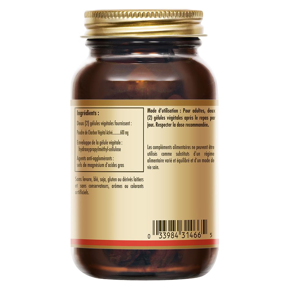 SOLGAR Charbon Végétal - Digestion - Detox