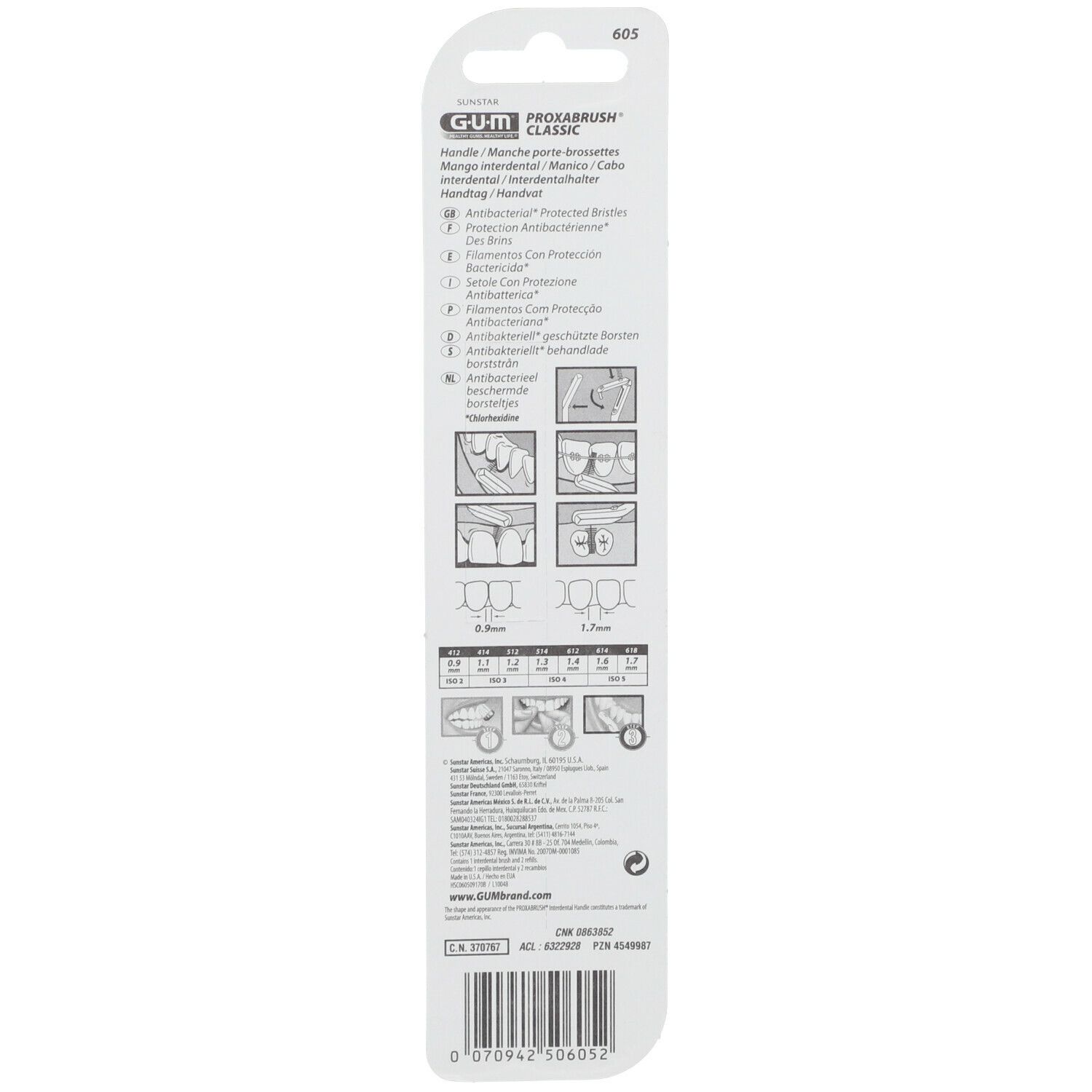 GUM® Proxabrush® Classic Manche en plastique pour brossette interdentaire