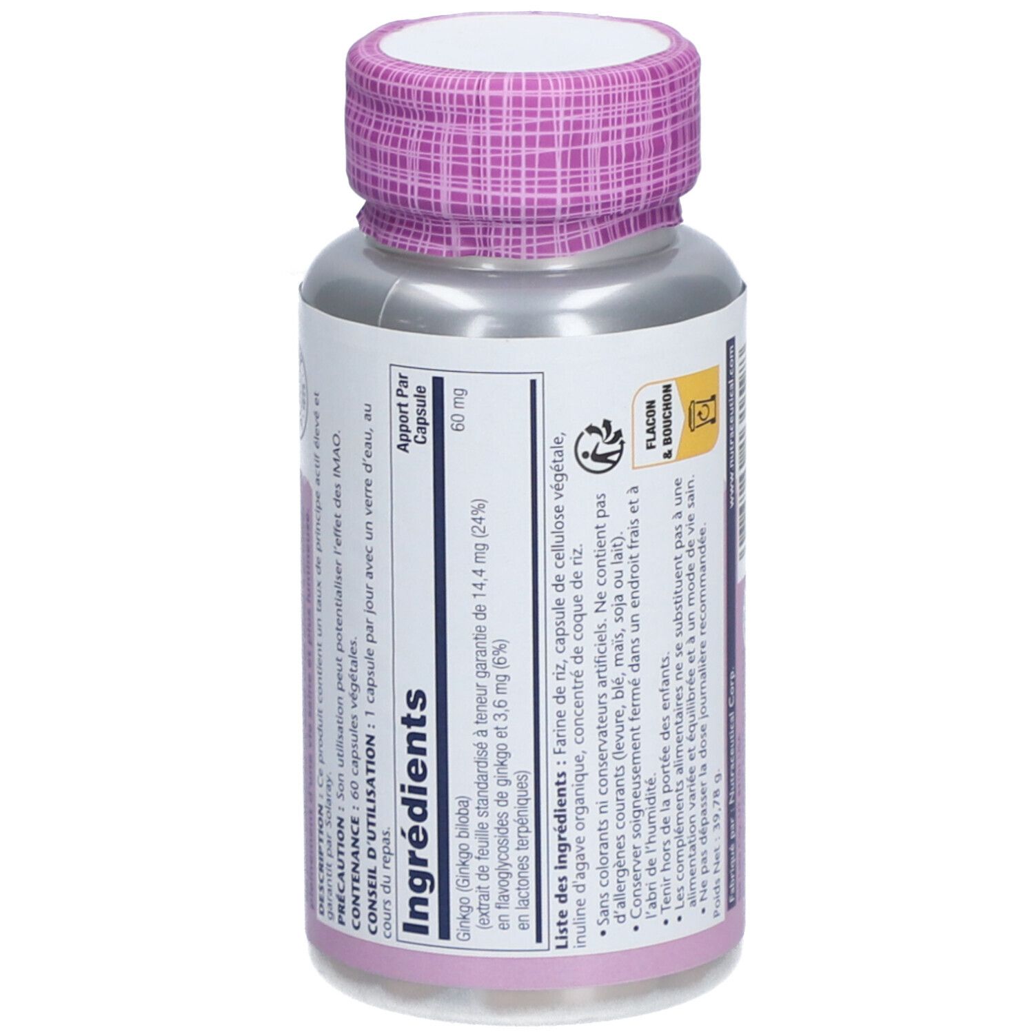 Solaray Extrait de Feuille de Ginkgo Biloba