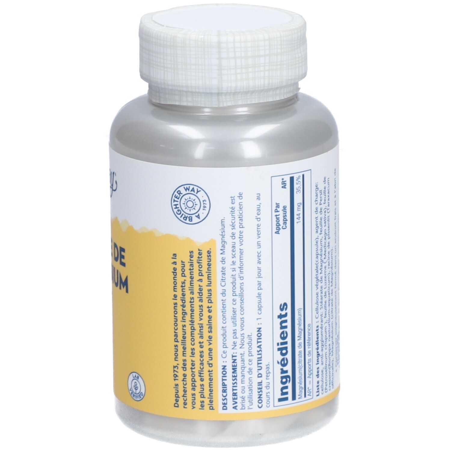 Solaray Citrate de Magnésium 144 mg