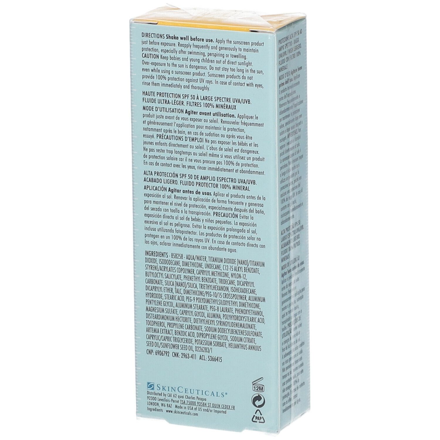 Skinceuticals SHEER MINERAL UV DEFENSE SPF 50 Protection solaire visage minérale SPF 50 50ml