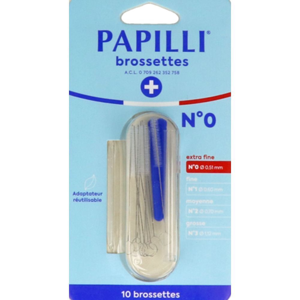 Papilli Brossette, Brossette interdentaire, n° 0, extrafine, bt 10