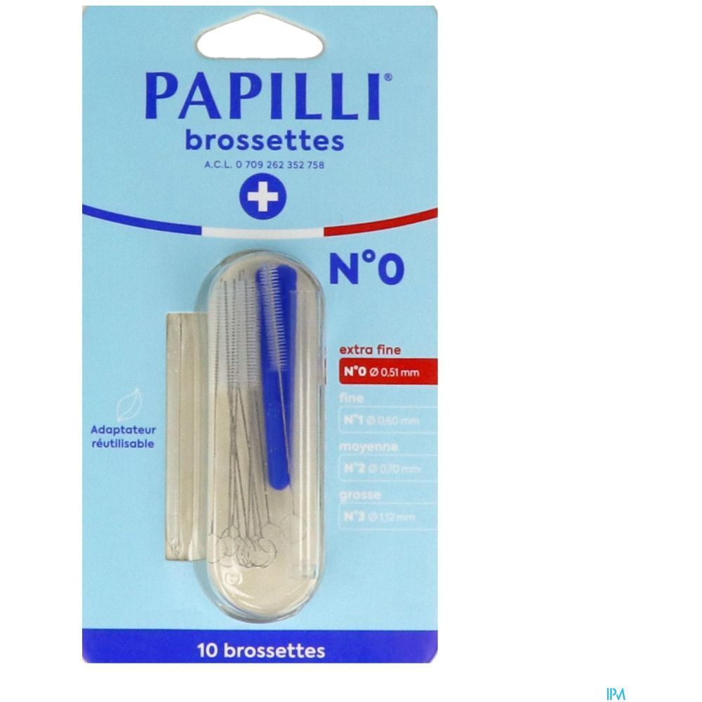 Papilli Brossette, Brossette interdentaire, n° 0, extrafine, bt 10