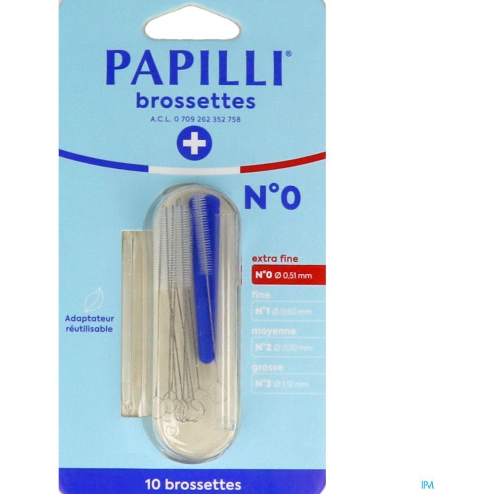 Papilli Brossette, Brossette interdentaire, n° 0, extrafine, bt 10