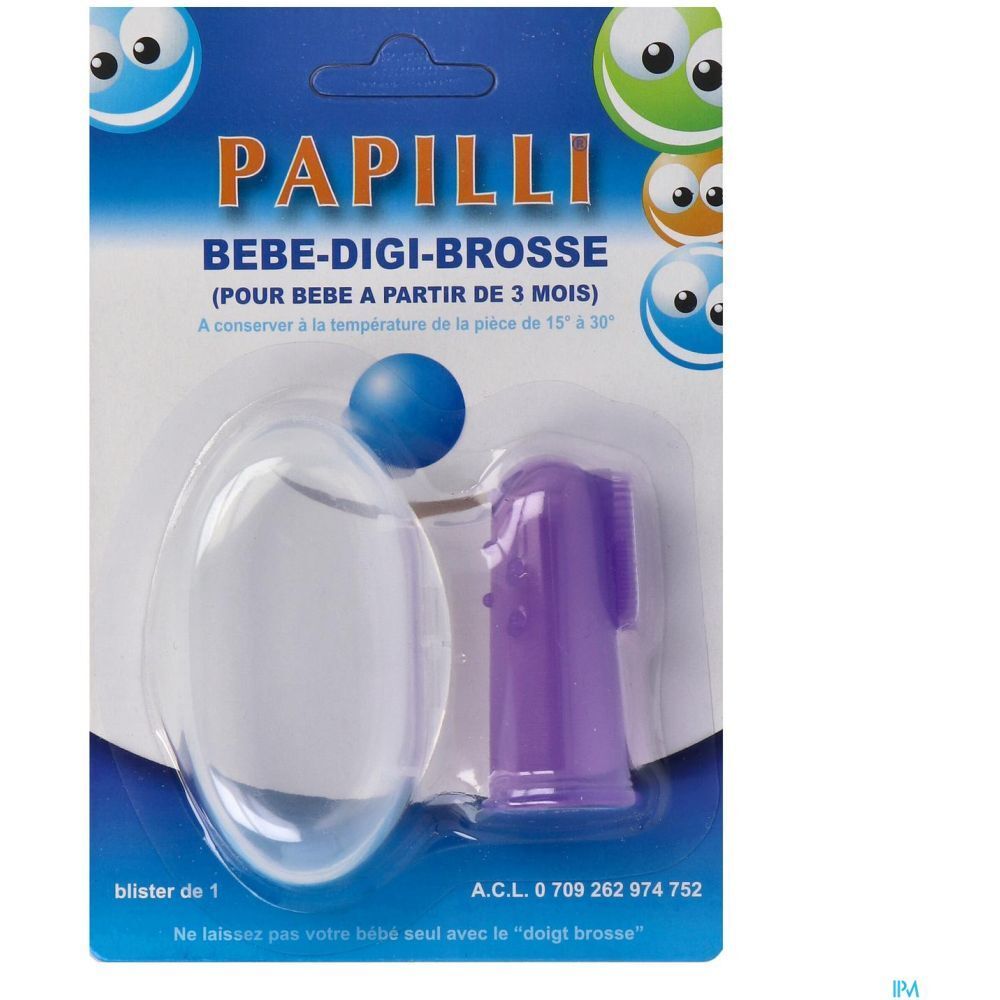 Papilli Bébé Digi - Brosse, Doigtier à picots en silicone pour bébé, unité
