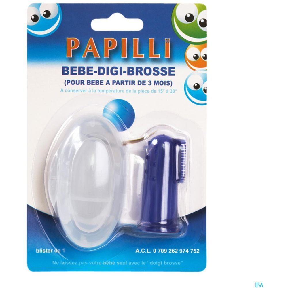 Papilli Bébé Digi - Brosse, Doigtier à picots en silicone pour bébé, unité