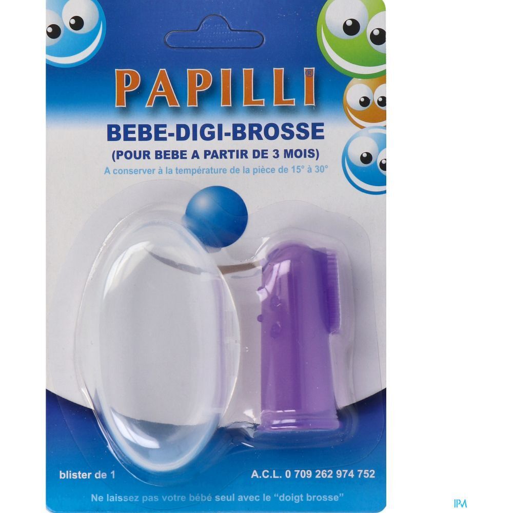 Papilli Bébé Digi - Brosse, Doigtier à picots en silicone pour bébé, unité