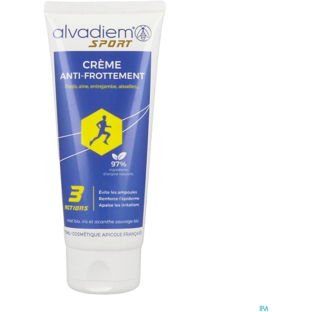 Alvadiem Sport Crème Antifrottement, Crème antifrottement, tube 75 ml