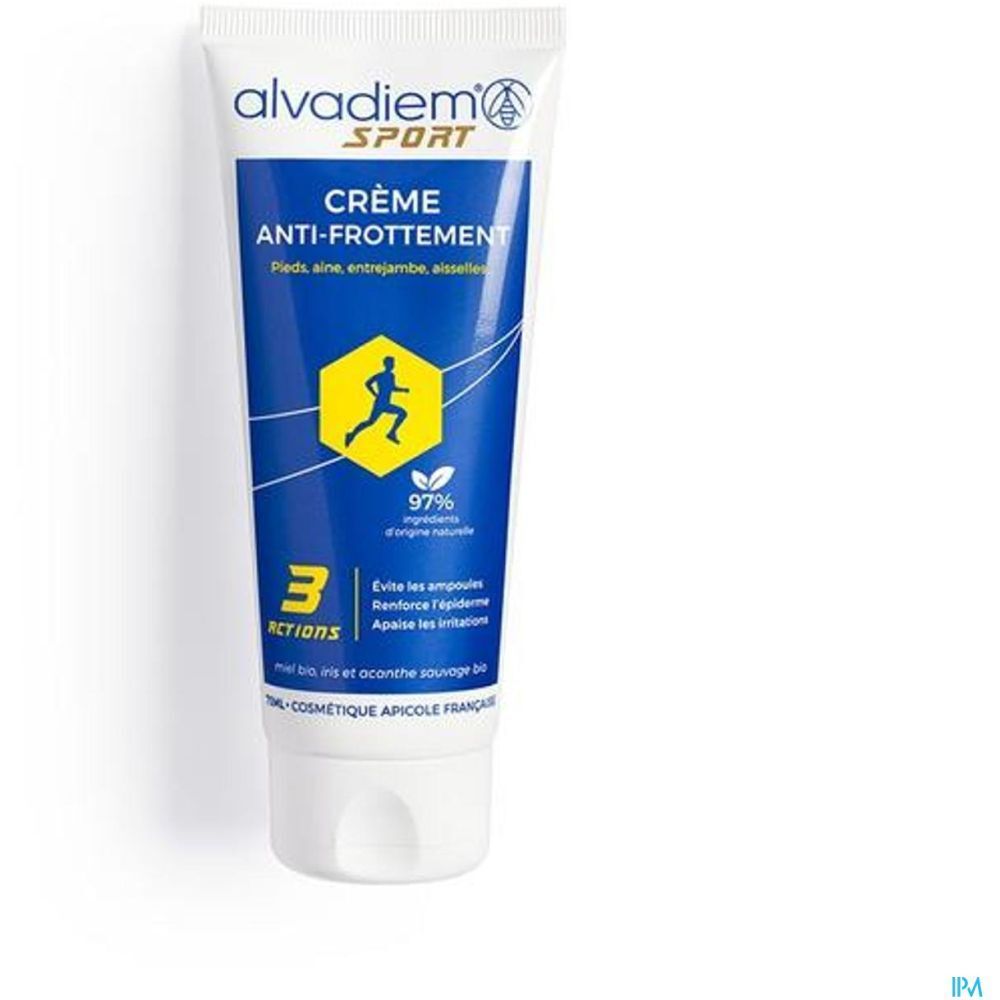 Alvadiem Sport Crème Antifrottement, Crème antifrottement, tube 75 ml