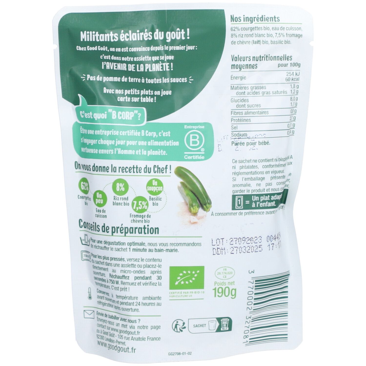 Good Goût Risotto de courgettes au chèvre