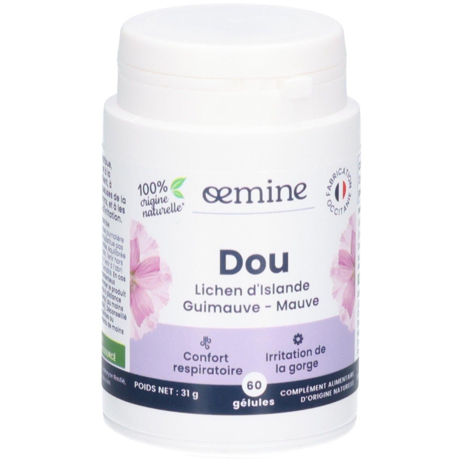 Oemine Dou Gélules: Lichen, Guimauve, Malve. 60 gélules.