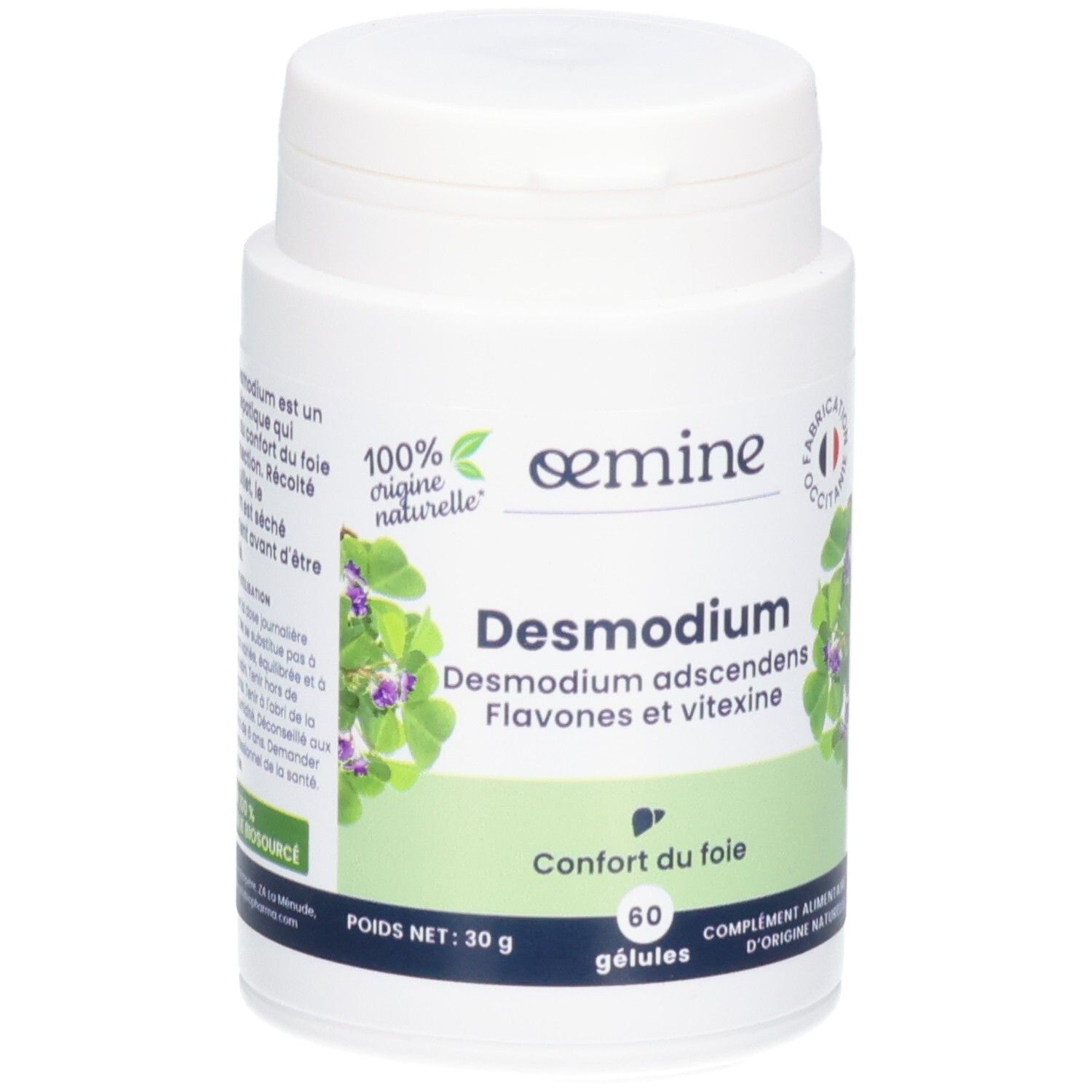 Boîte de 60 gélules Oemine Desmodium, pour le confort du foie.