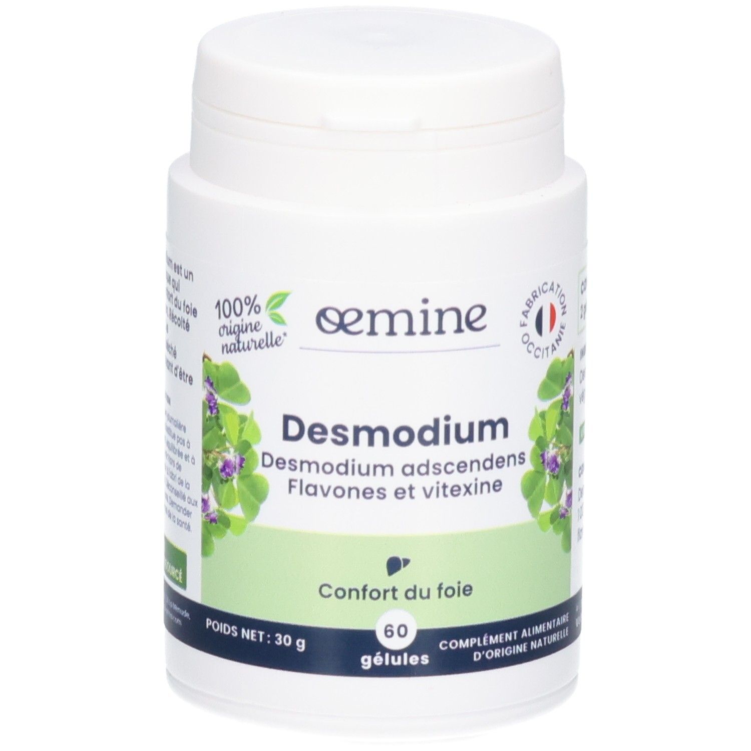 Boîte de 60 gélules Oemine Desmodium, pour le confort du foie.