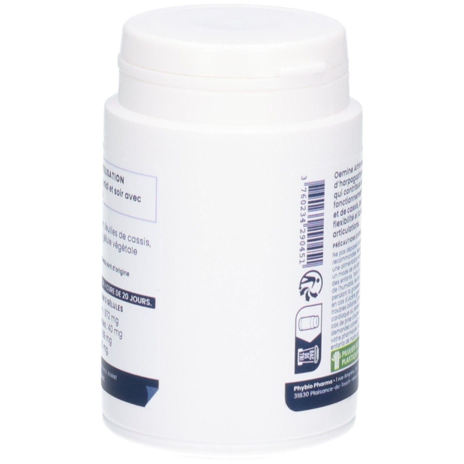 Vue latérale de la boîte OEMINE ARTHRO avec code-barres et informations produit.