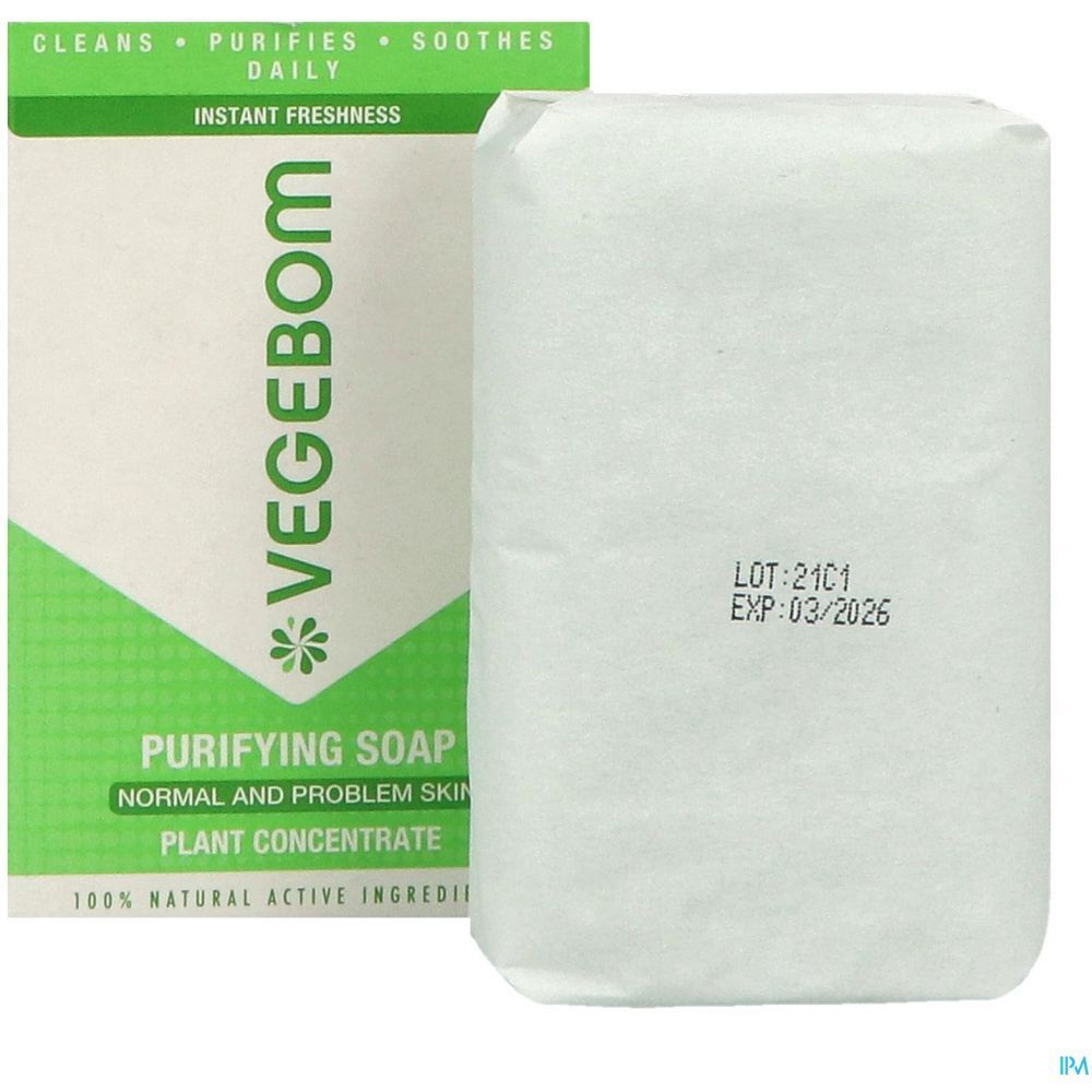 Vegebom Savon Purifiant, Savon purifiant, pain 100 g