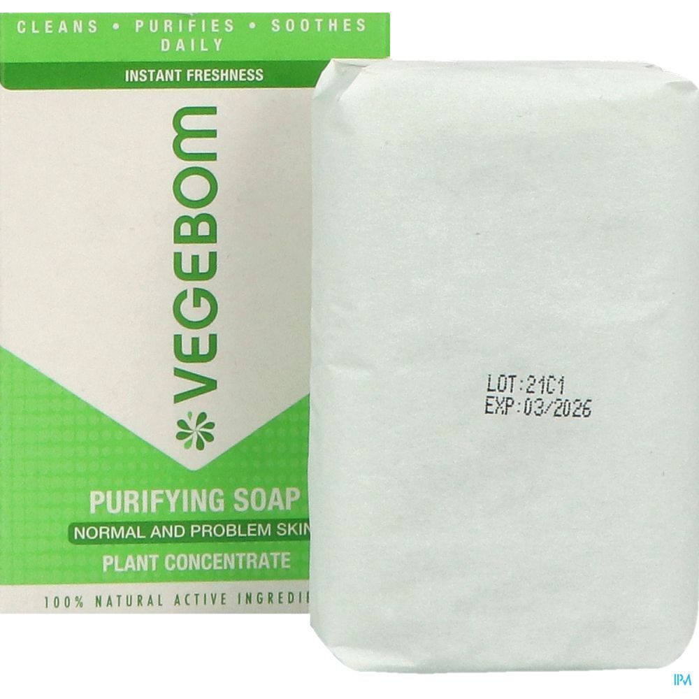 Vegebom Savon Purifiant, Savon purifiant, pain 100 g