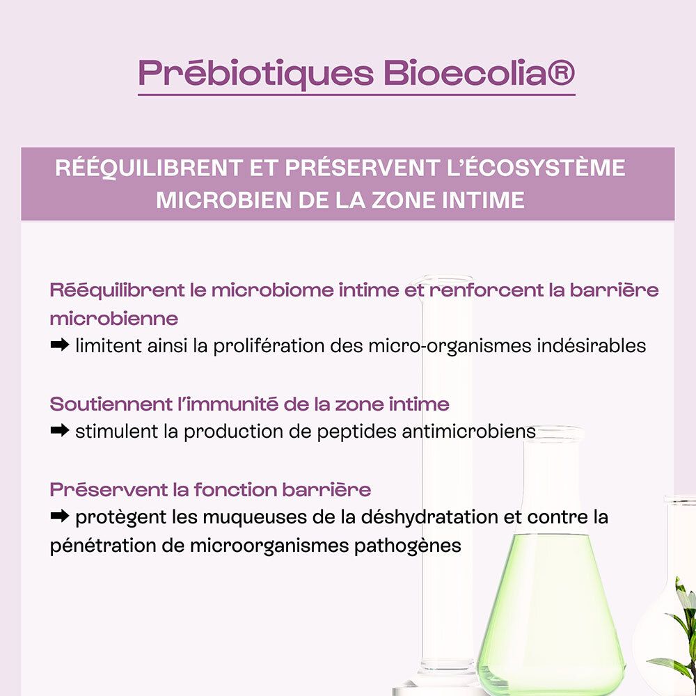 OMUM Intime Gel Lavant Bio : Prébiotiques Bioecolia pour renforcer le microbiote.