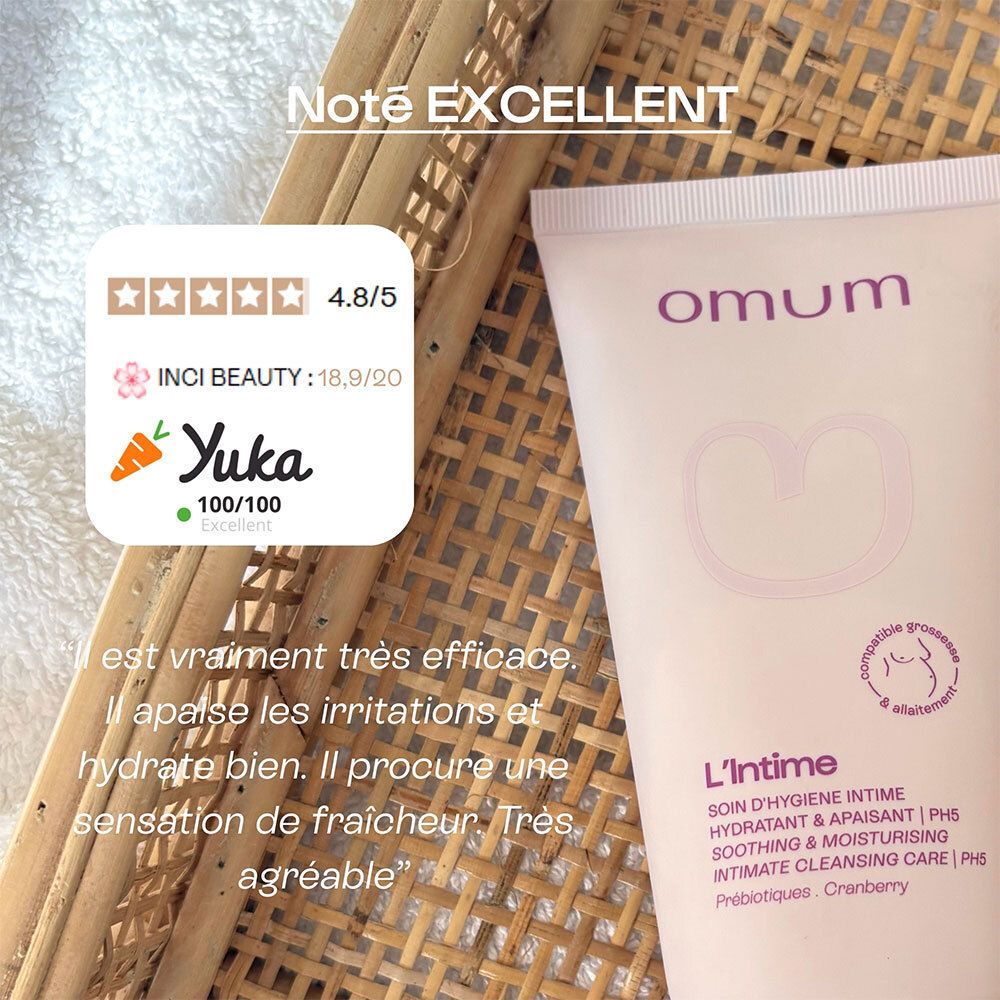 OMUM Intime Gel Lavant Bio : Avis client 4.8/5 étoiles et score Yuka.