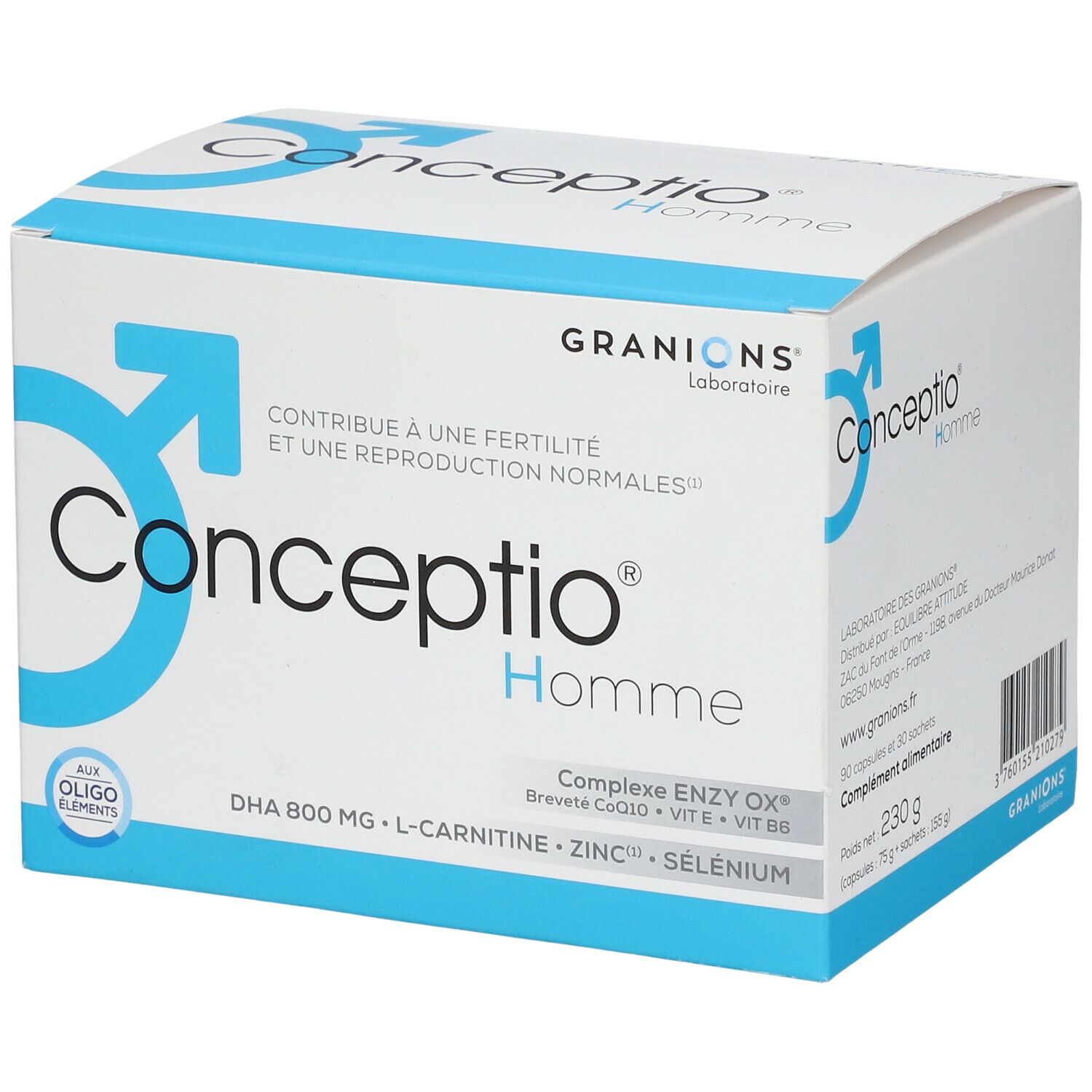 Granions Conceptio Homme - Fertilité & Reproduction Normales - 90 capsules  + 30 sachets