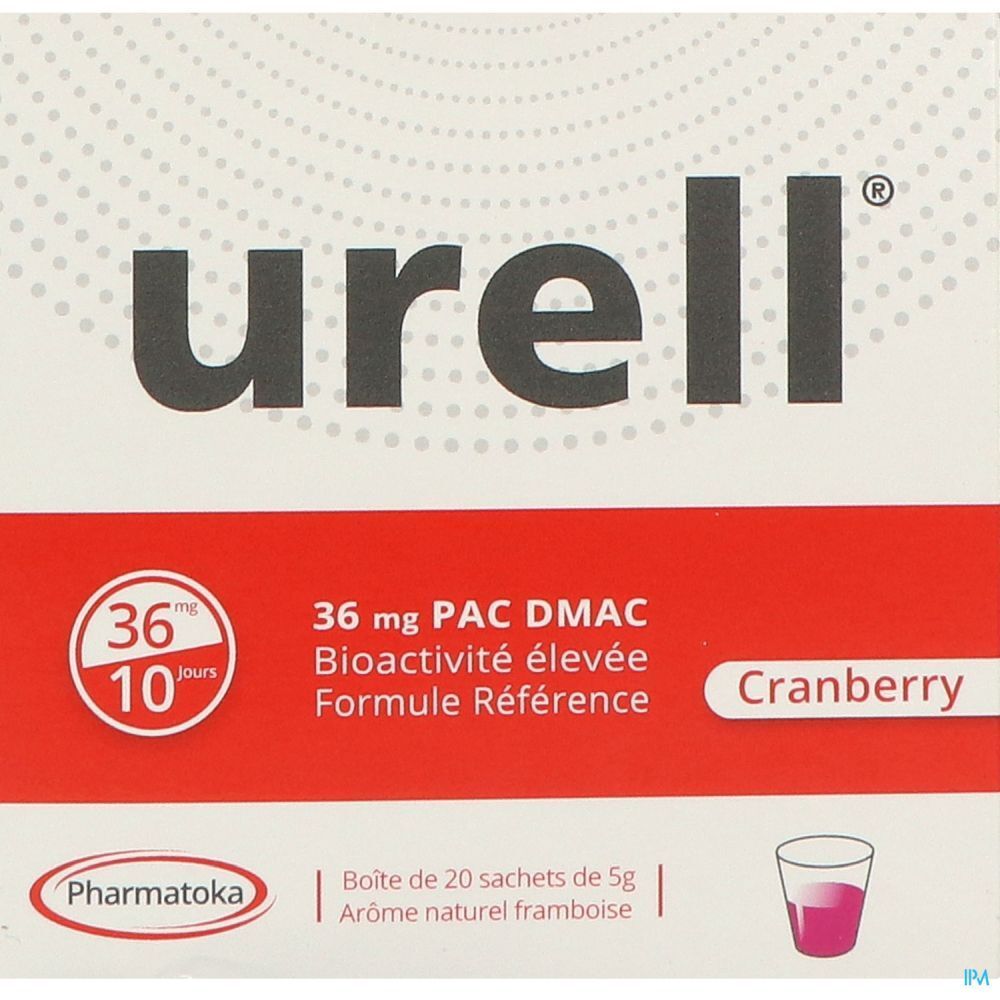 Urell 36 mg PAC DMAC Sachet, Poudre à diluer, complément alimentaire à base de cranberry,