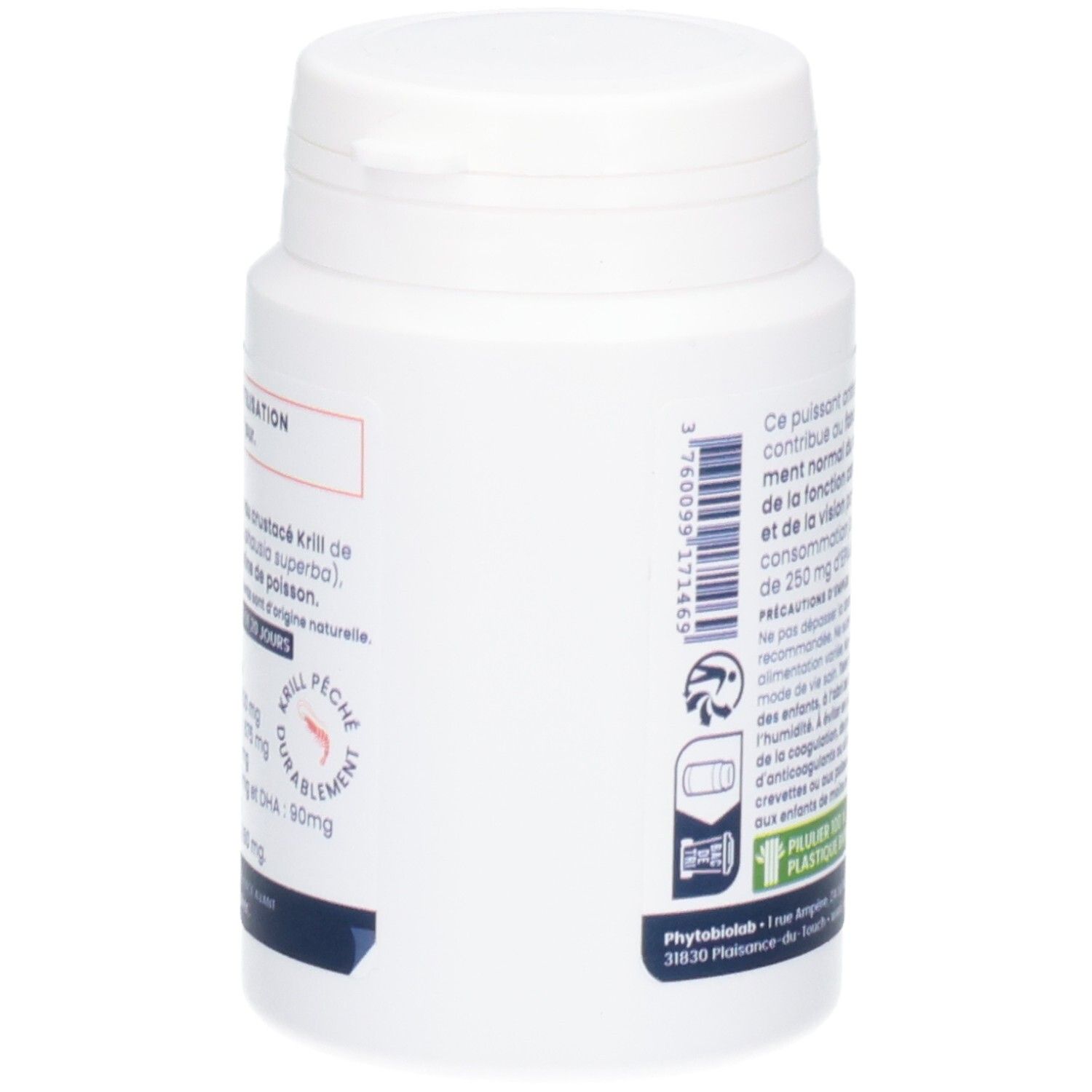 Oemine Krill NKO côté: Détails sur les ingrédients et l'origine. 60 capsules.