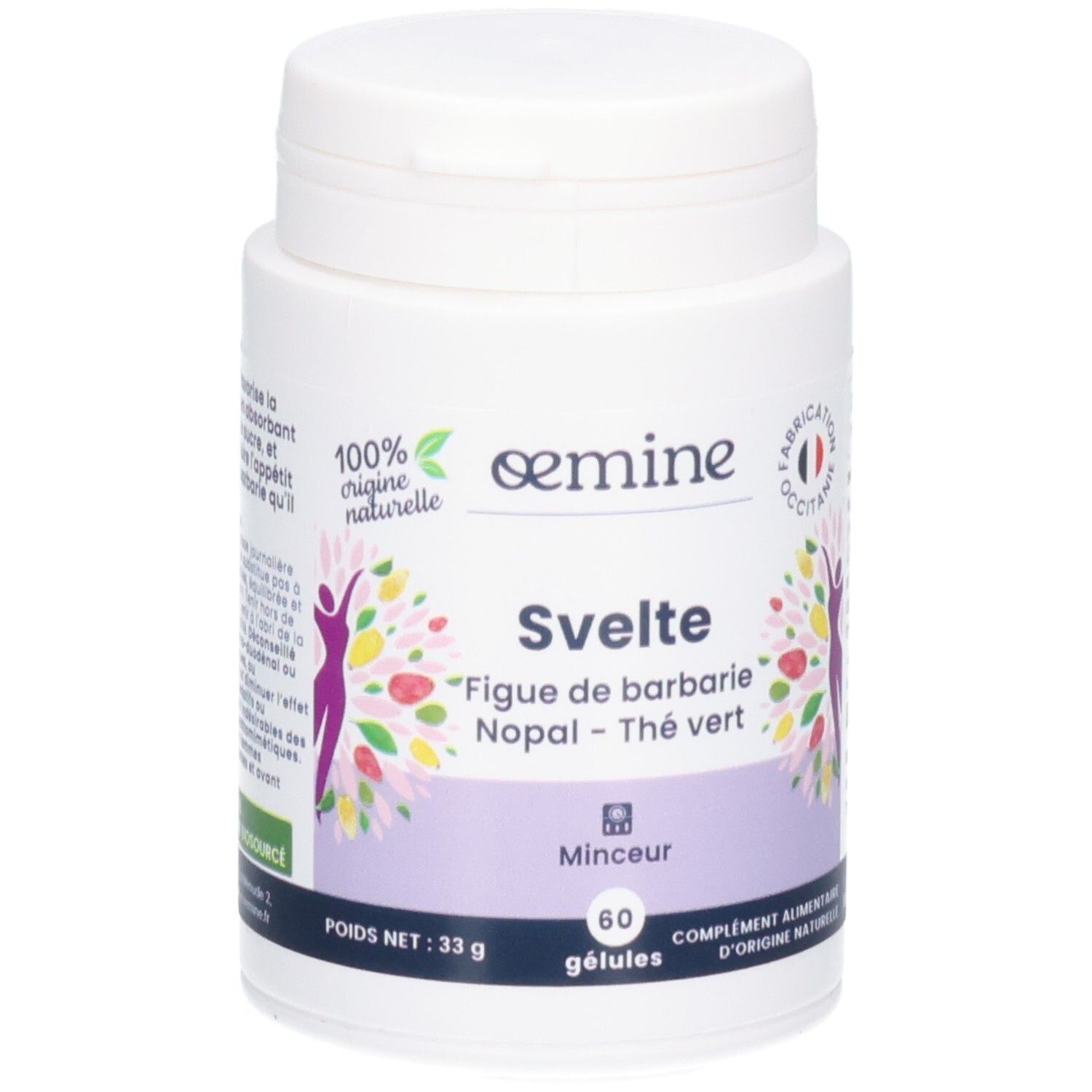 Boîte de 60 gélules Oemine Svelte, complément alimentaire minceur.