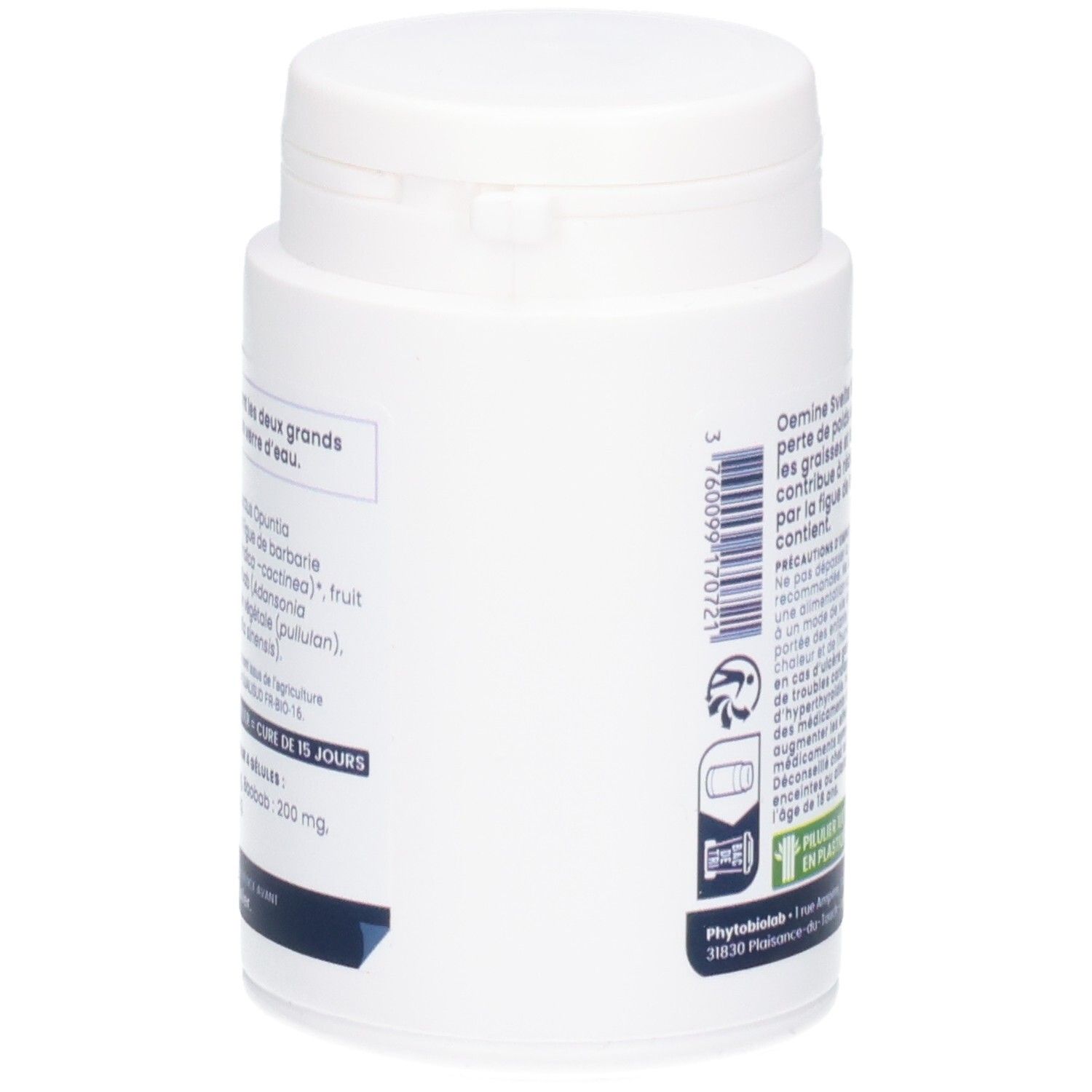 Côté de la boîte Oemine Svelte, avec informations produit.